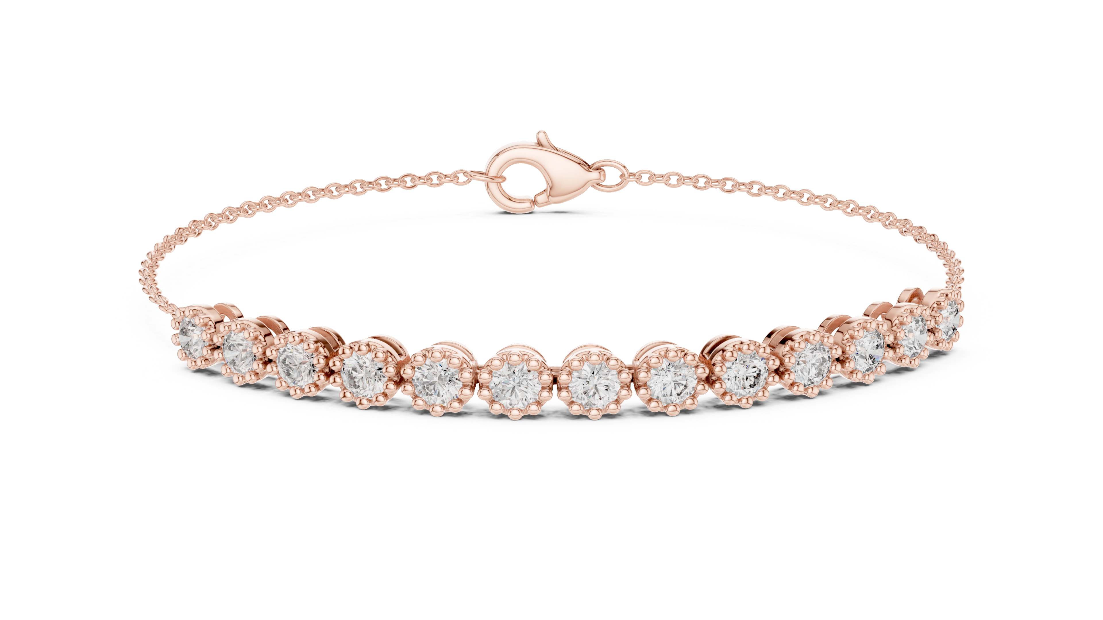 Bezel-Set Diamond Chain Bracelet