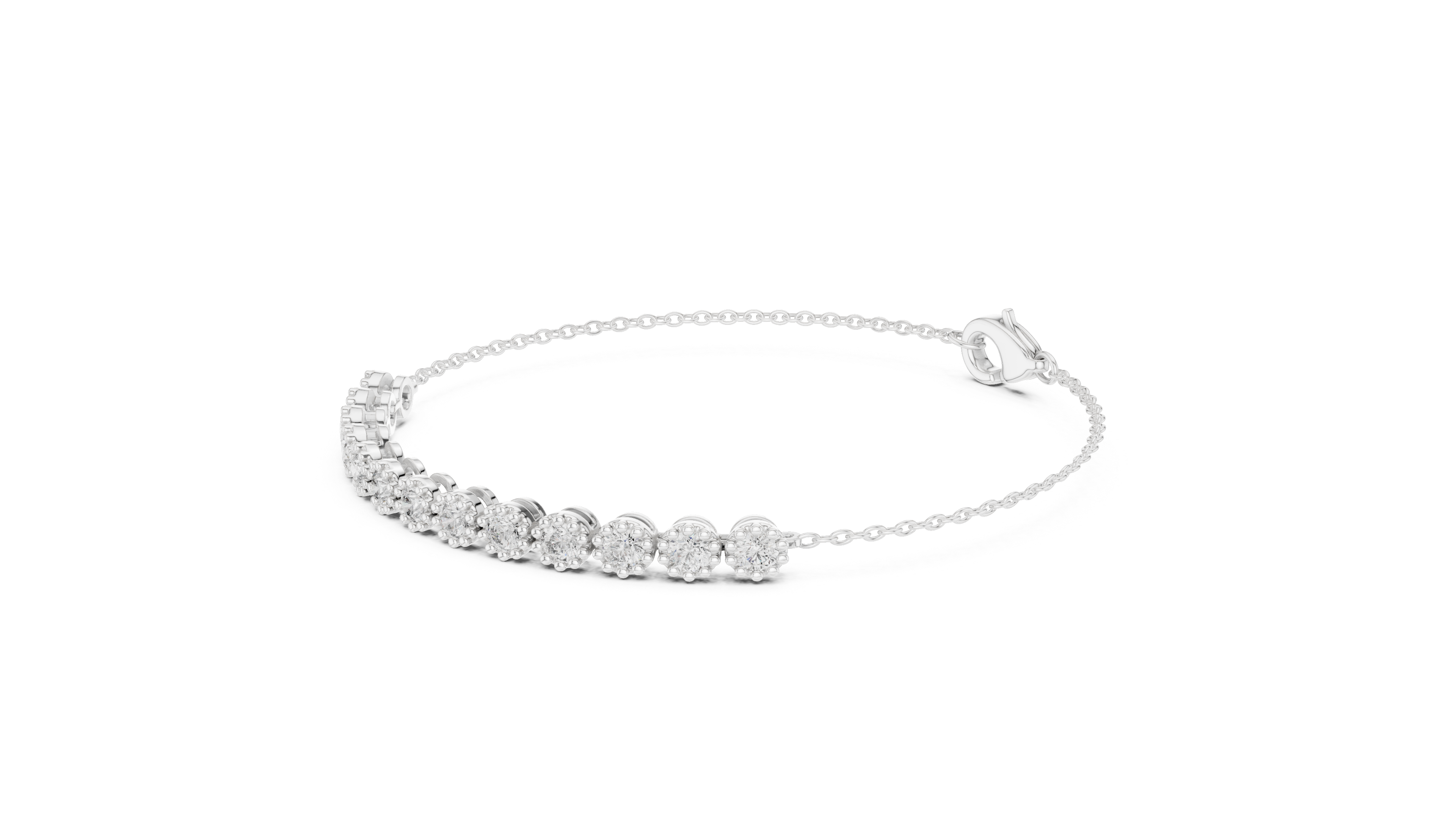 Bezel-Set Diamond Chain Bracelet