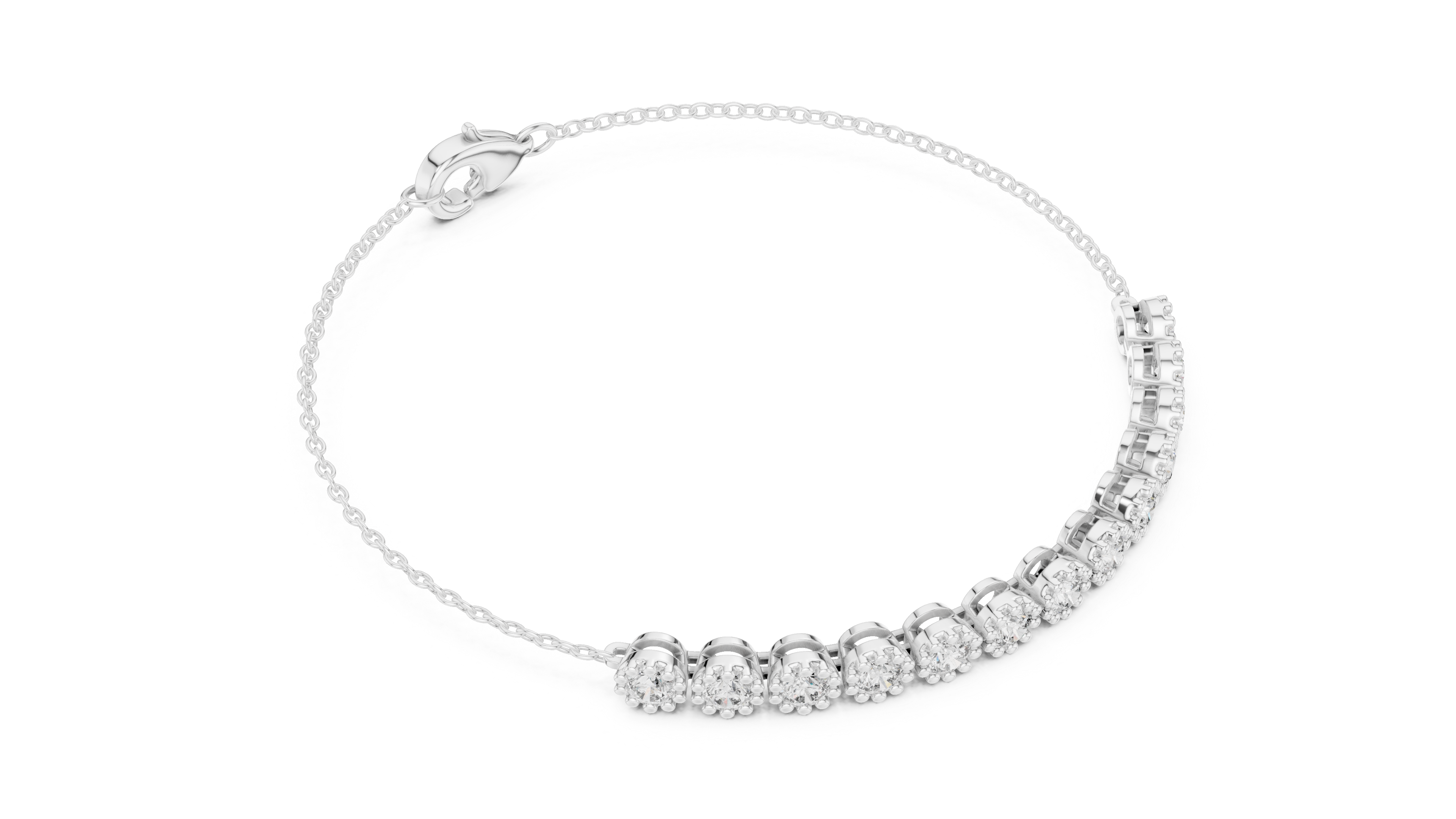 Bezel-Set Diamond Chain Bracelet
