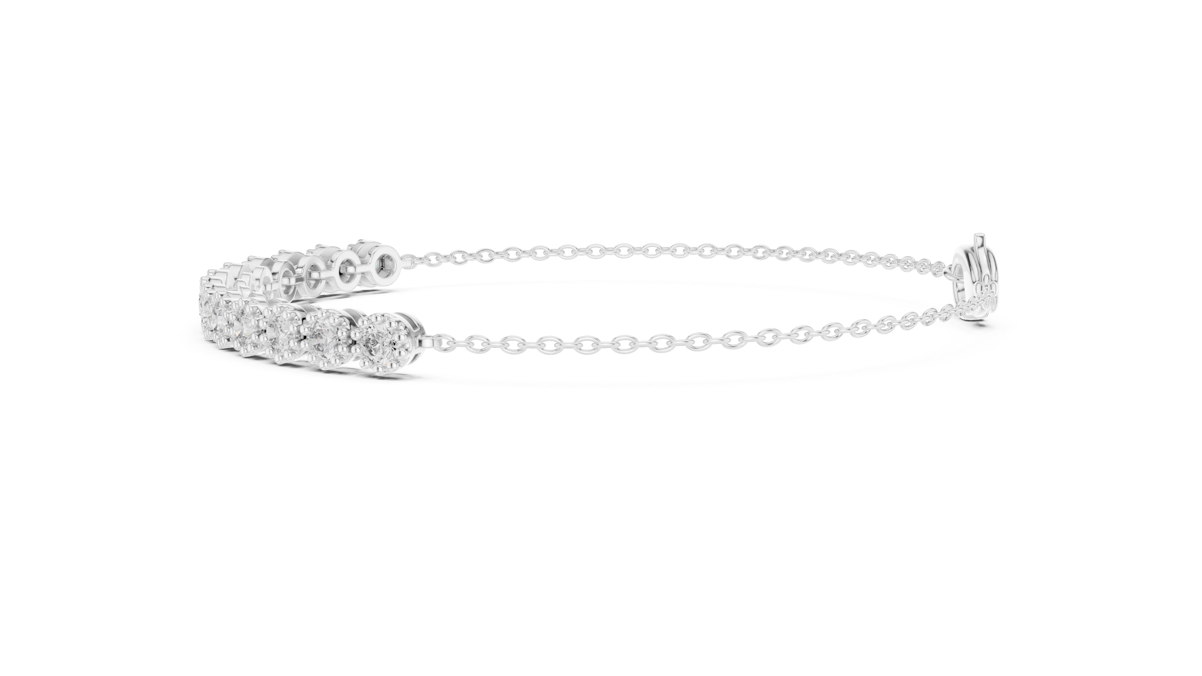 Bezel-Set Diamond Chain Bracelet