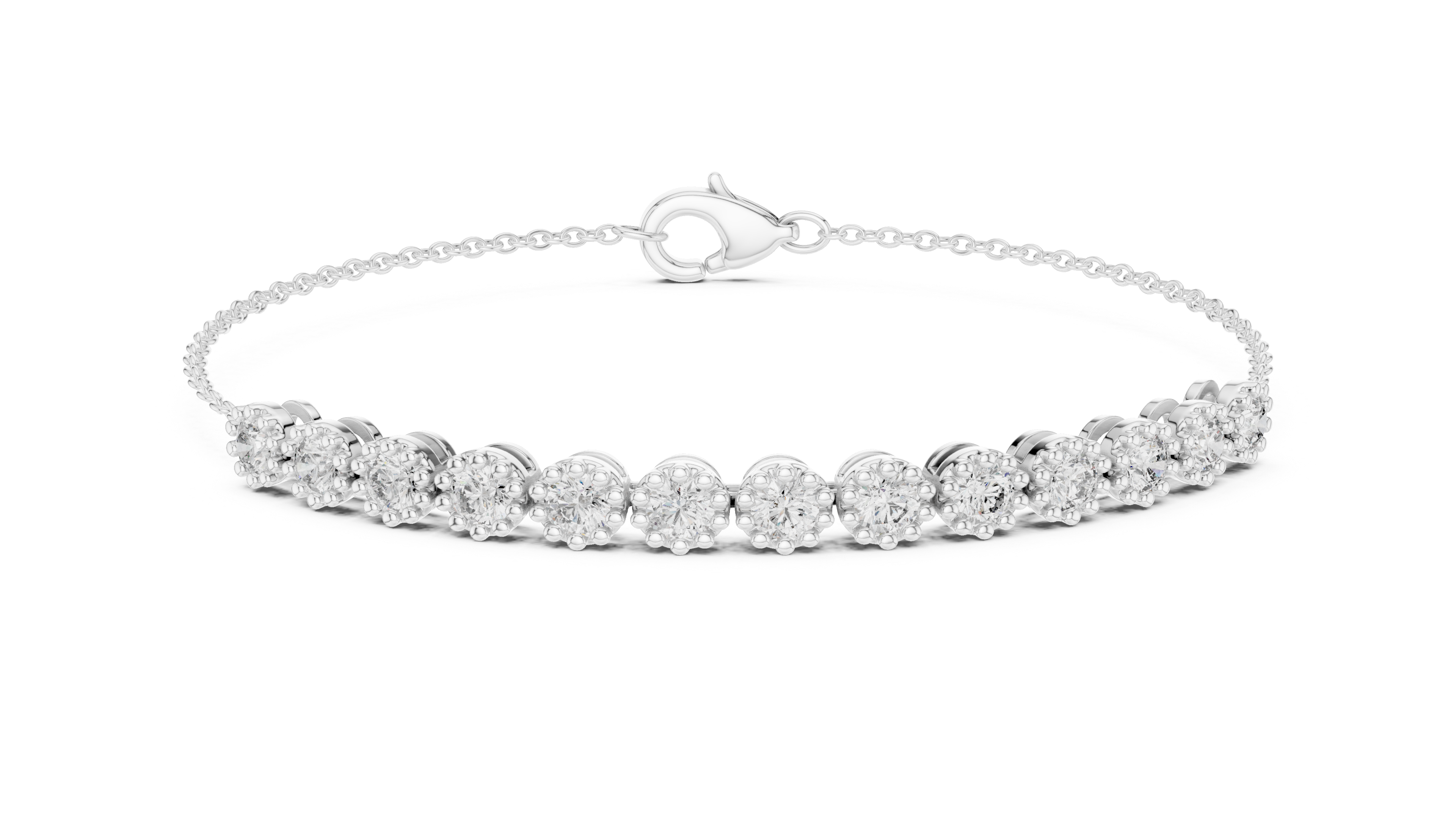 Bezel-Set Diamond Chain Bracelet