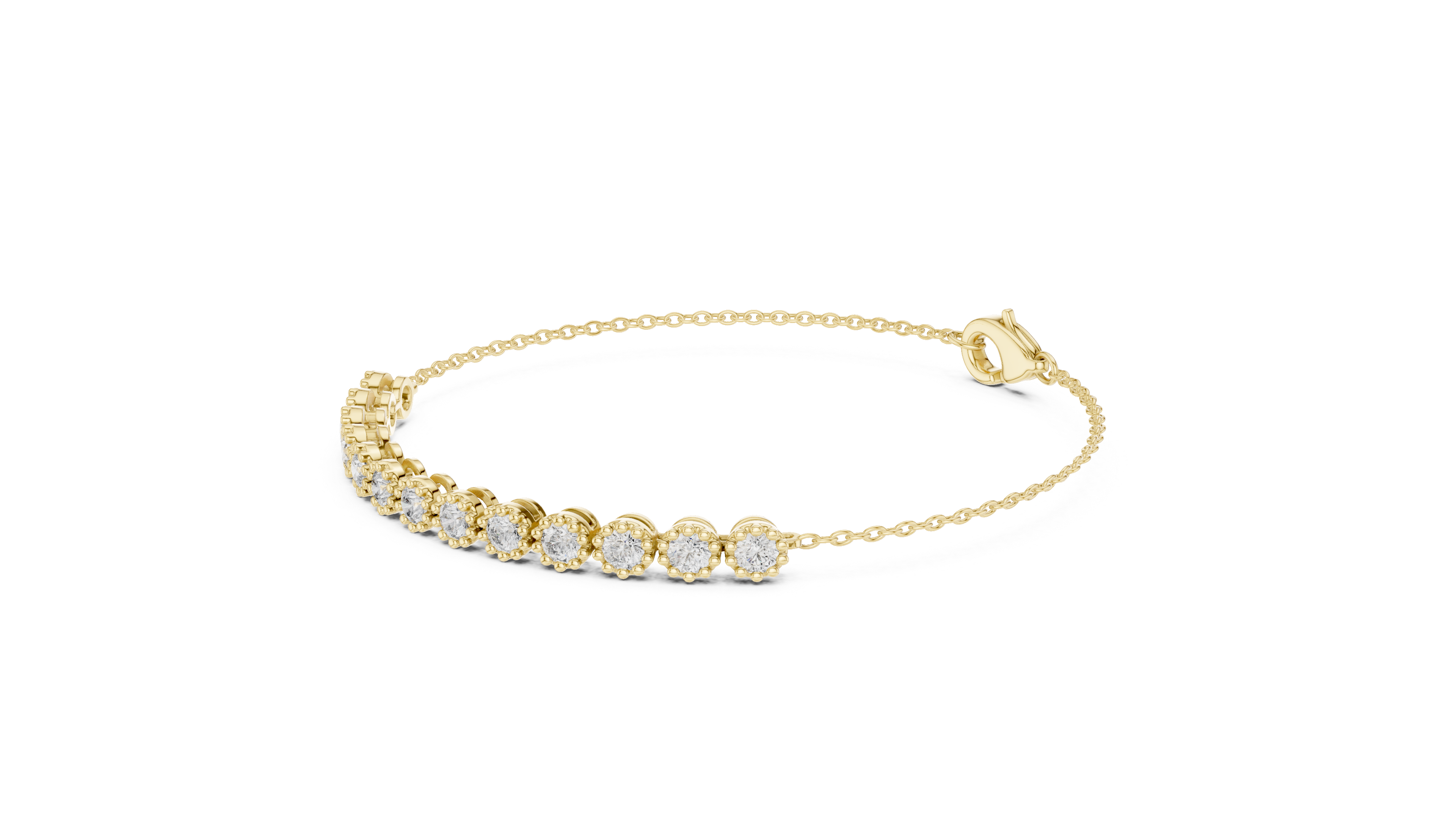 Bezel-Set Diamond Chain Bracelet