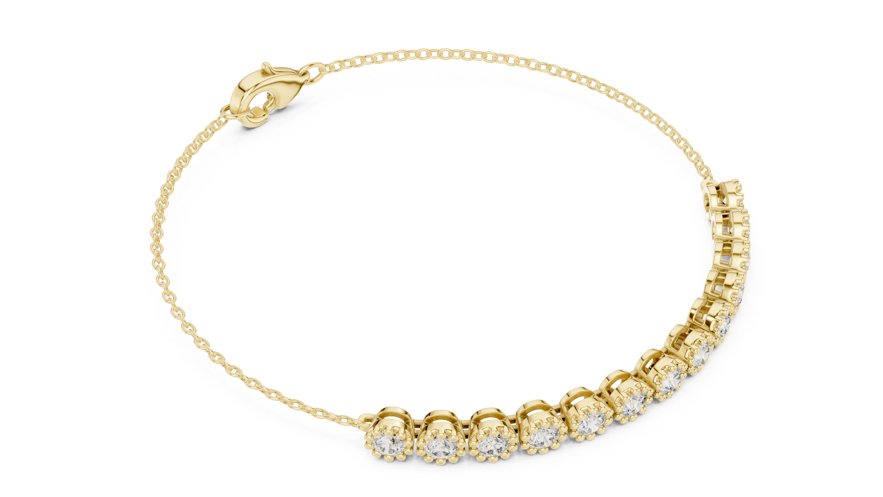 Bezel-Set Diamond Chain Bracelet