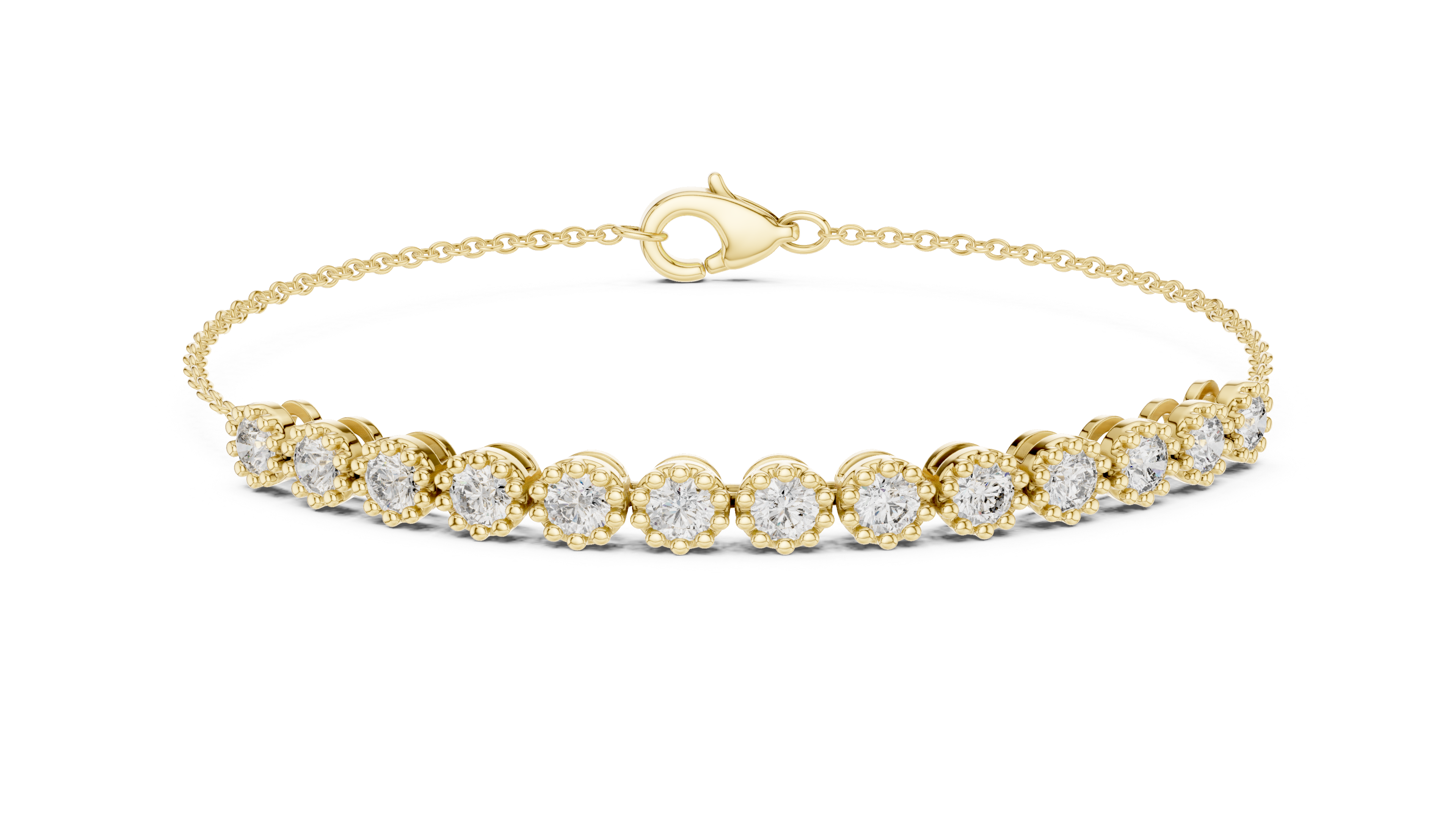 Bezel-Set Diamond Chain Bracelet