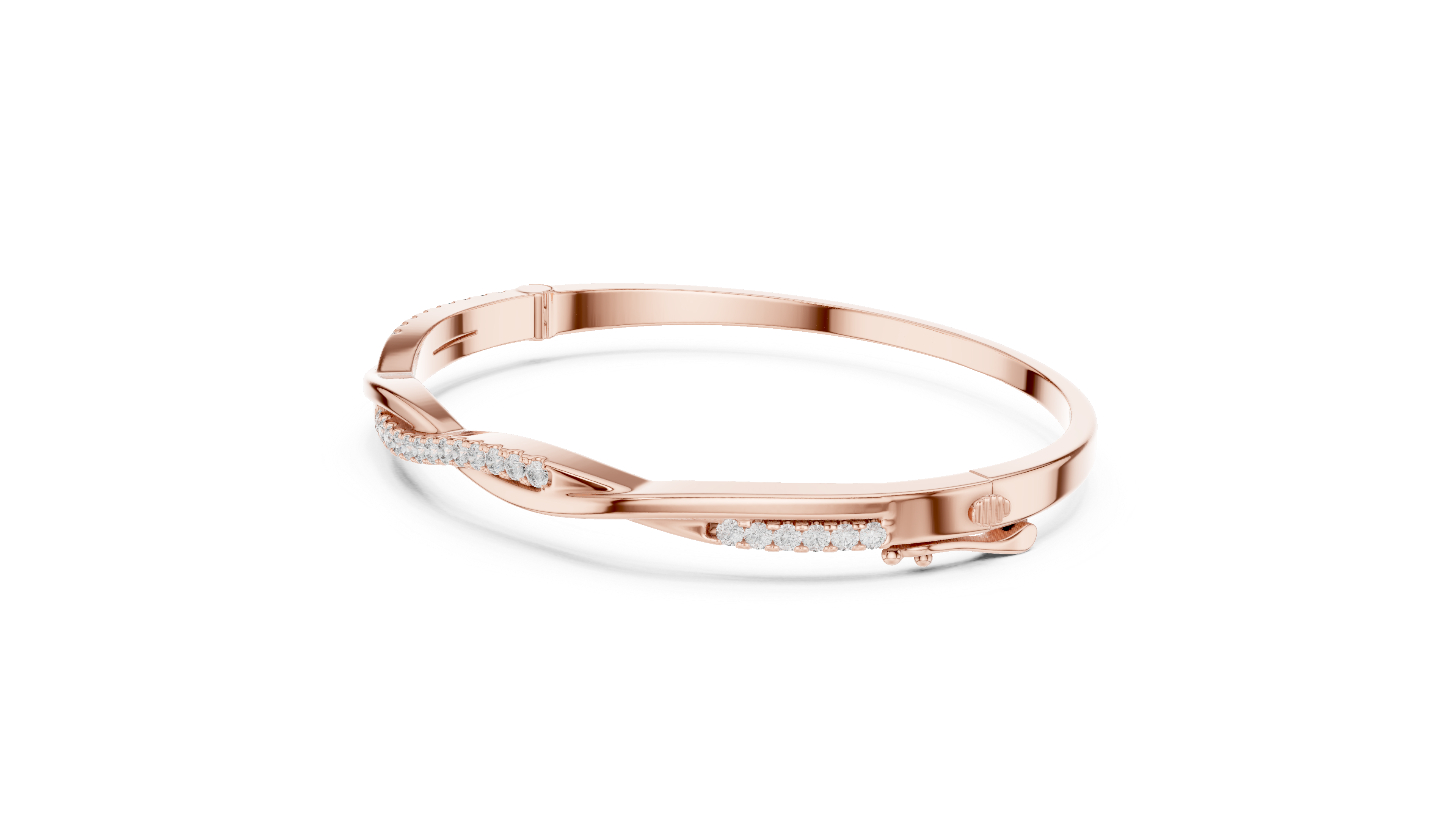 Twisted Diamond Bangle Bracelet