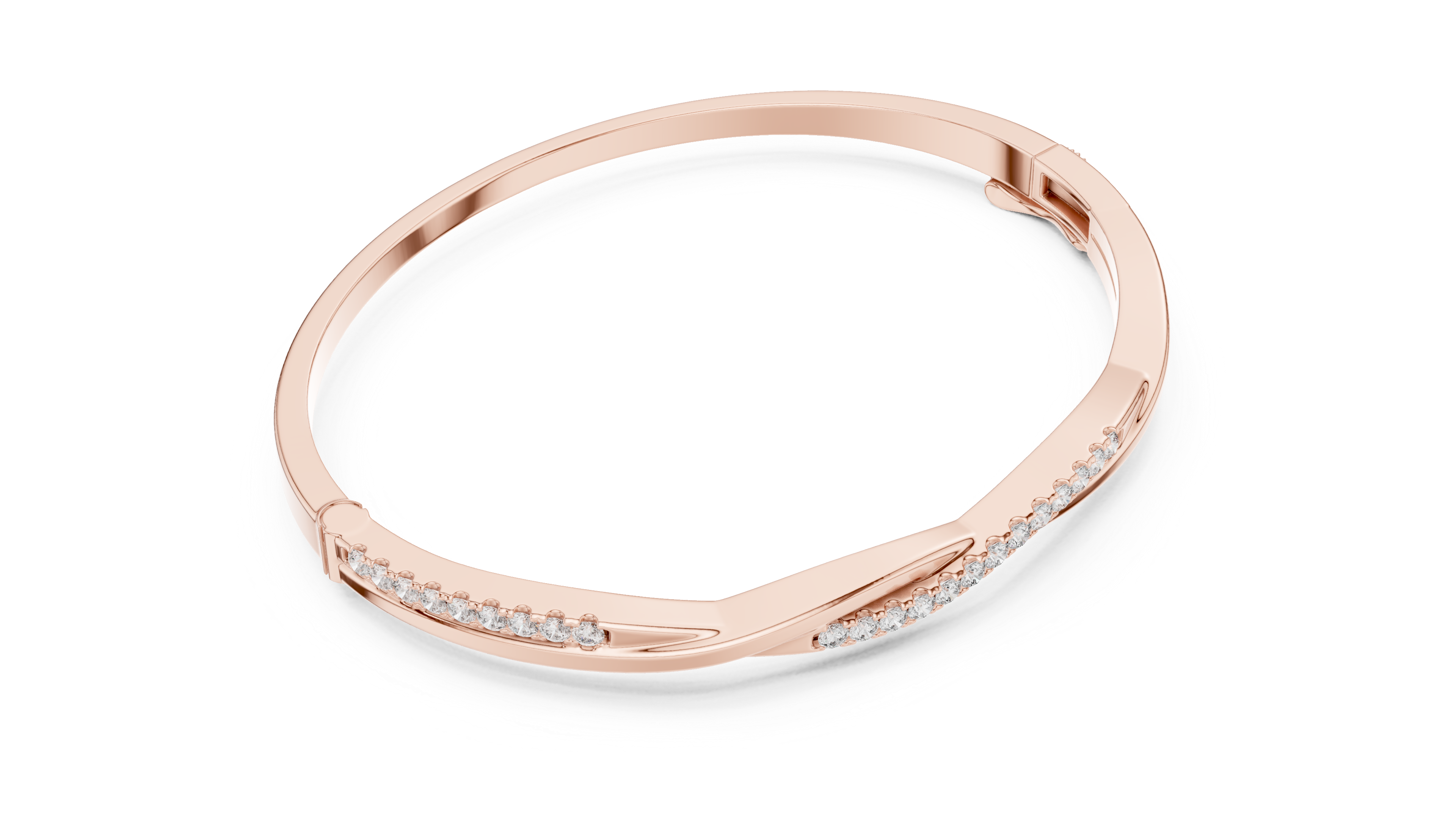 Twisted Diamond Bangle Bracelet