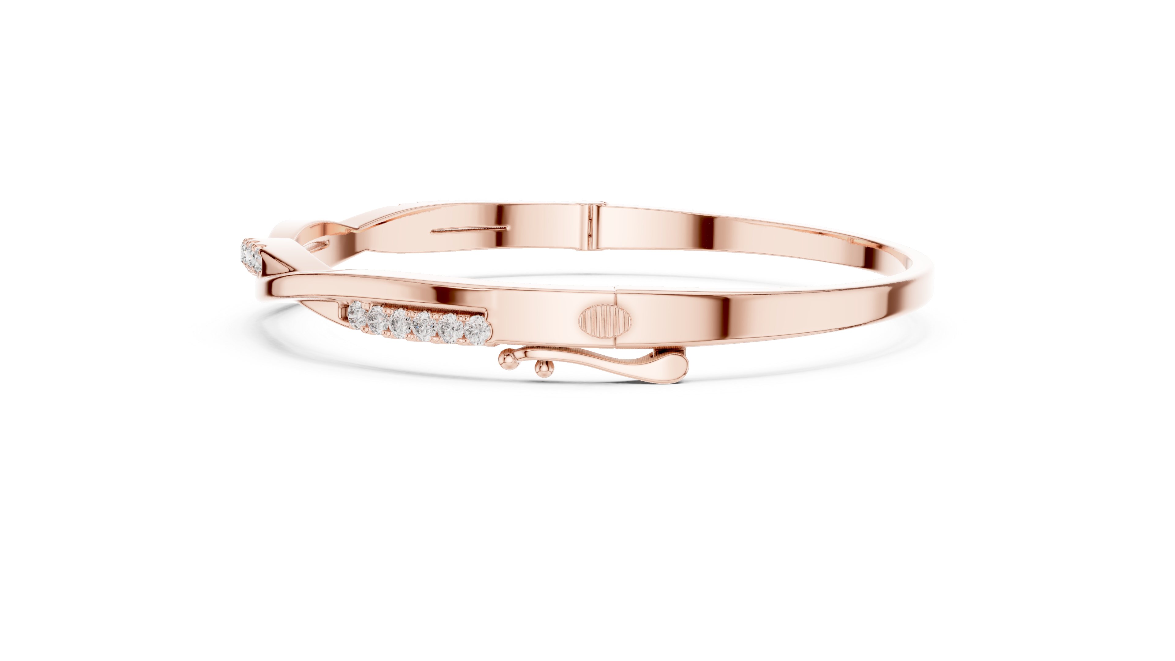 Twisted Diamond Bangle Bracelet