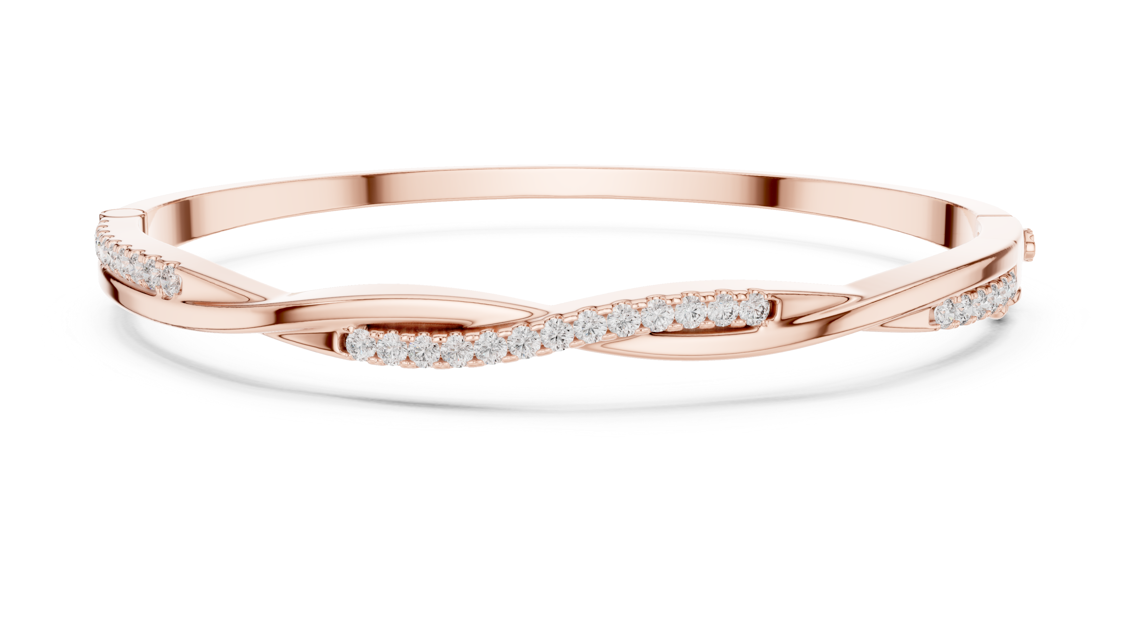 Twisted Diamond Bangle Bracelet
