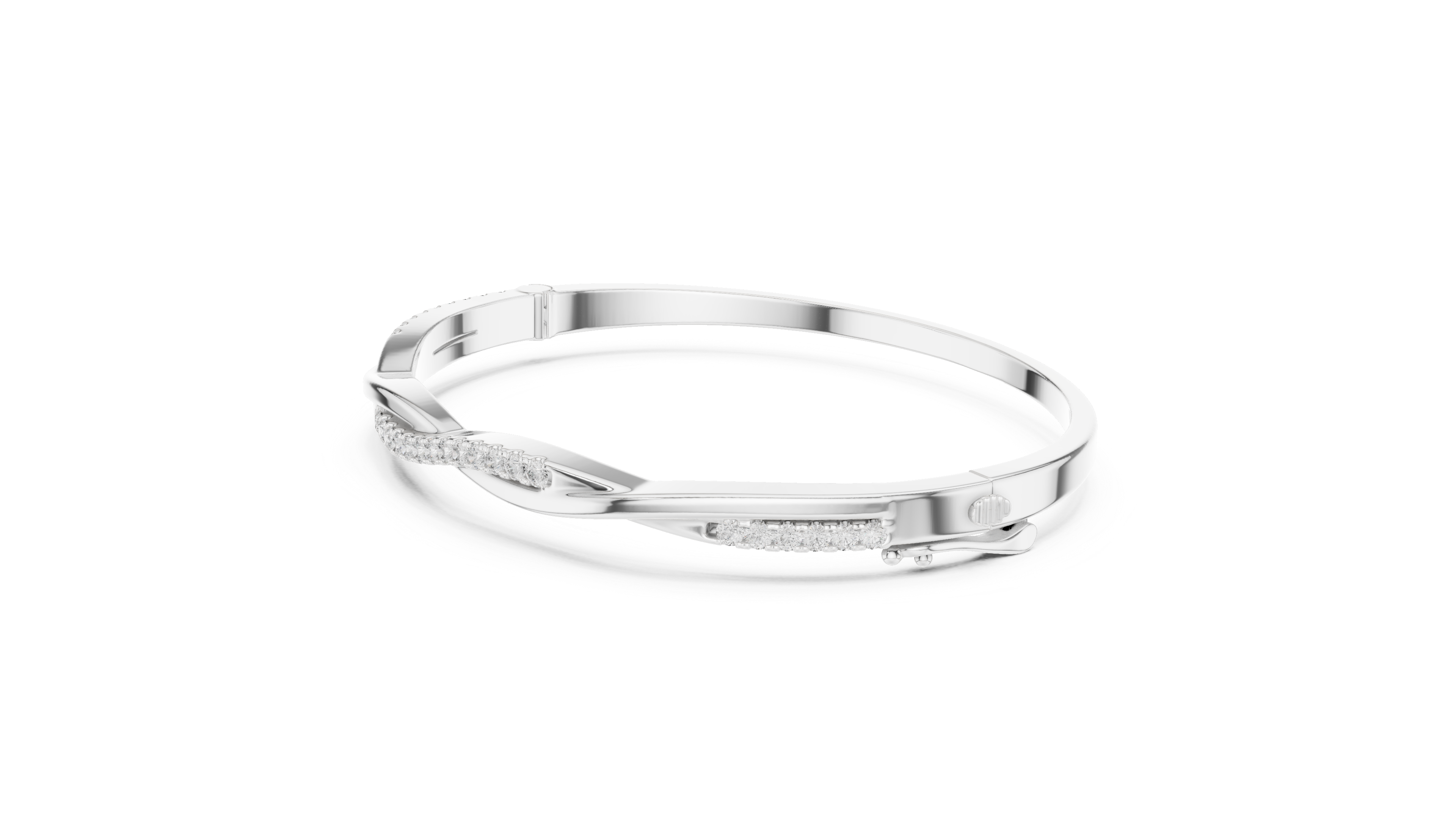 Twisted Diamond Bangle Bracelet