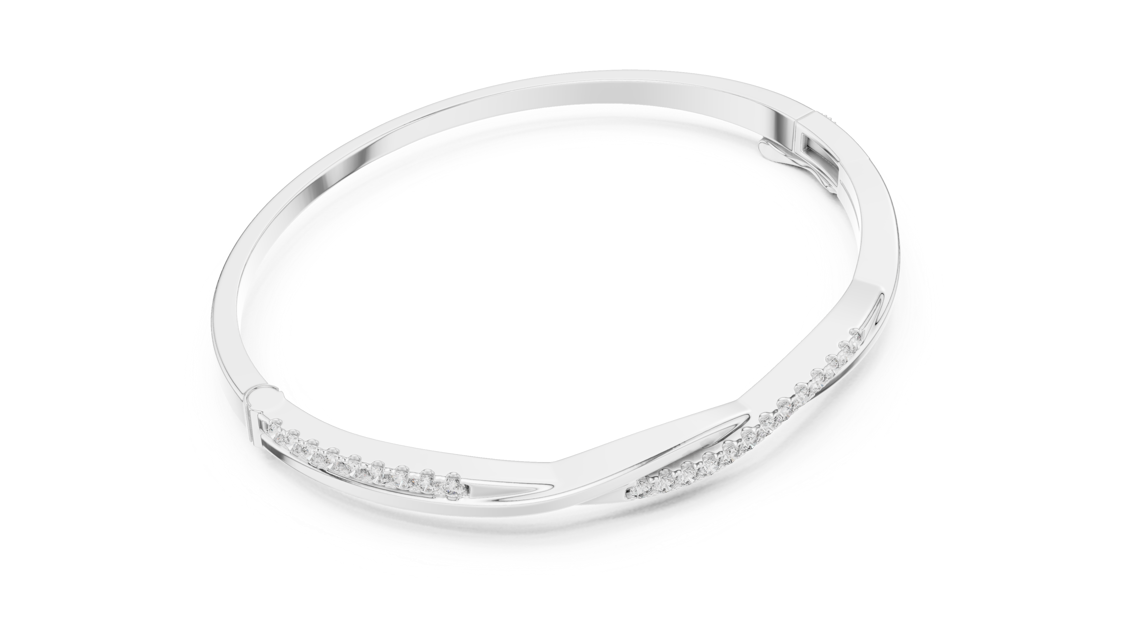 Twisted Diamond Bangle Bracelet
