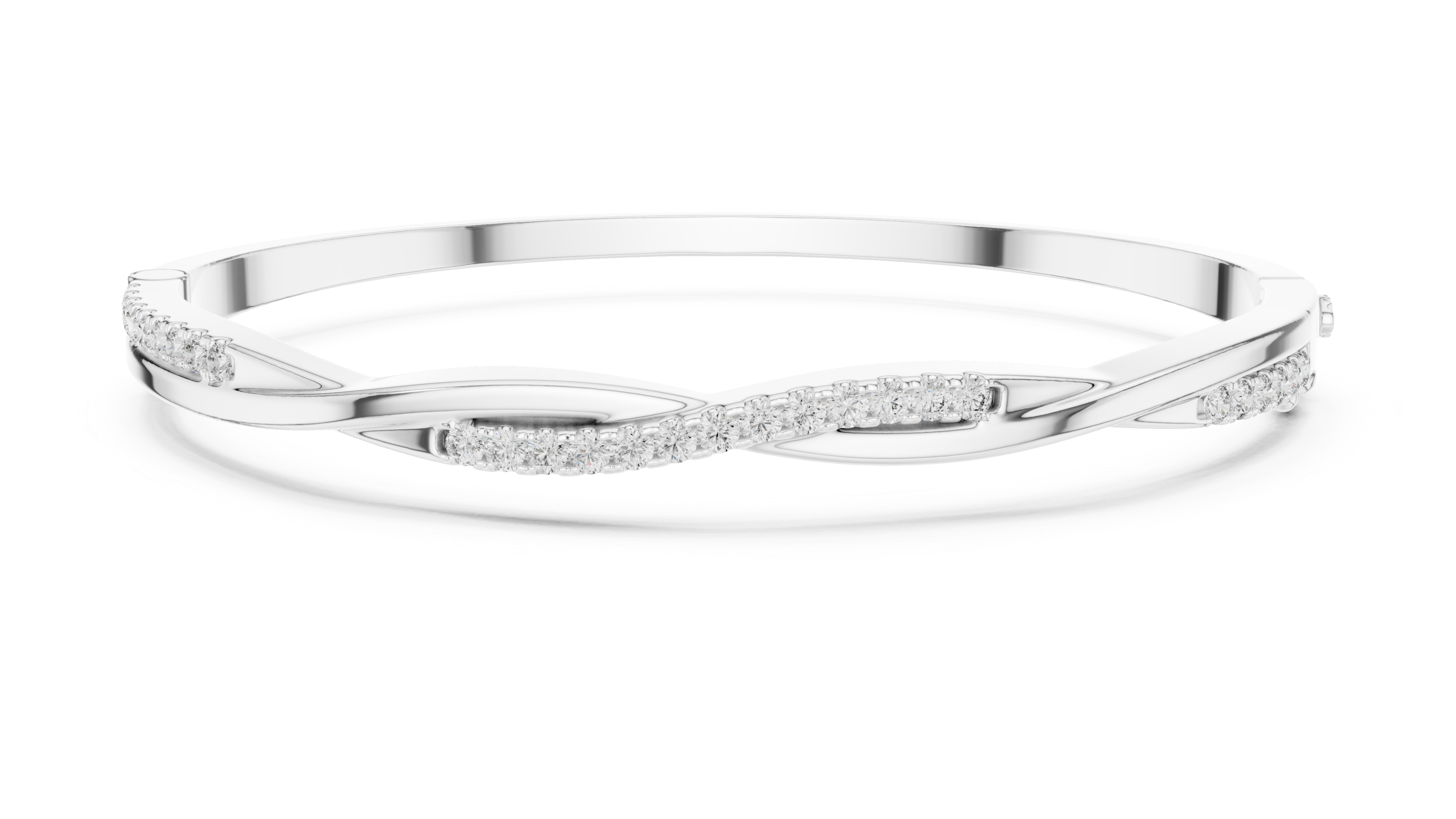 Twisted Diamond Bangle Bracelet