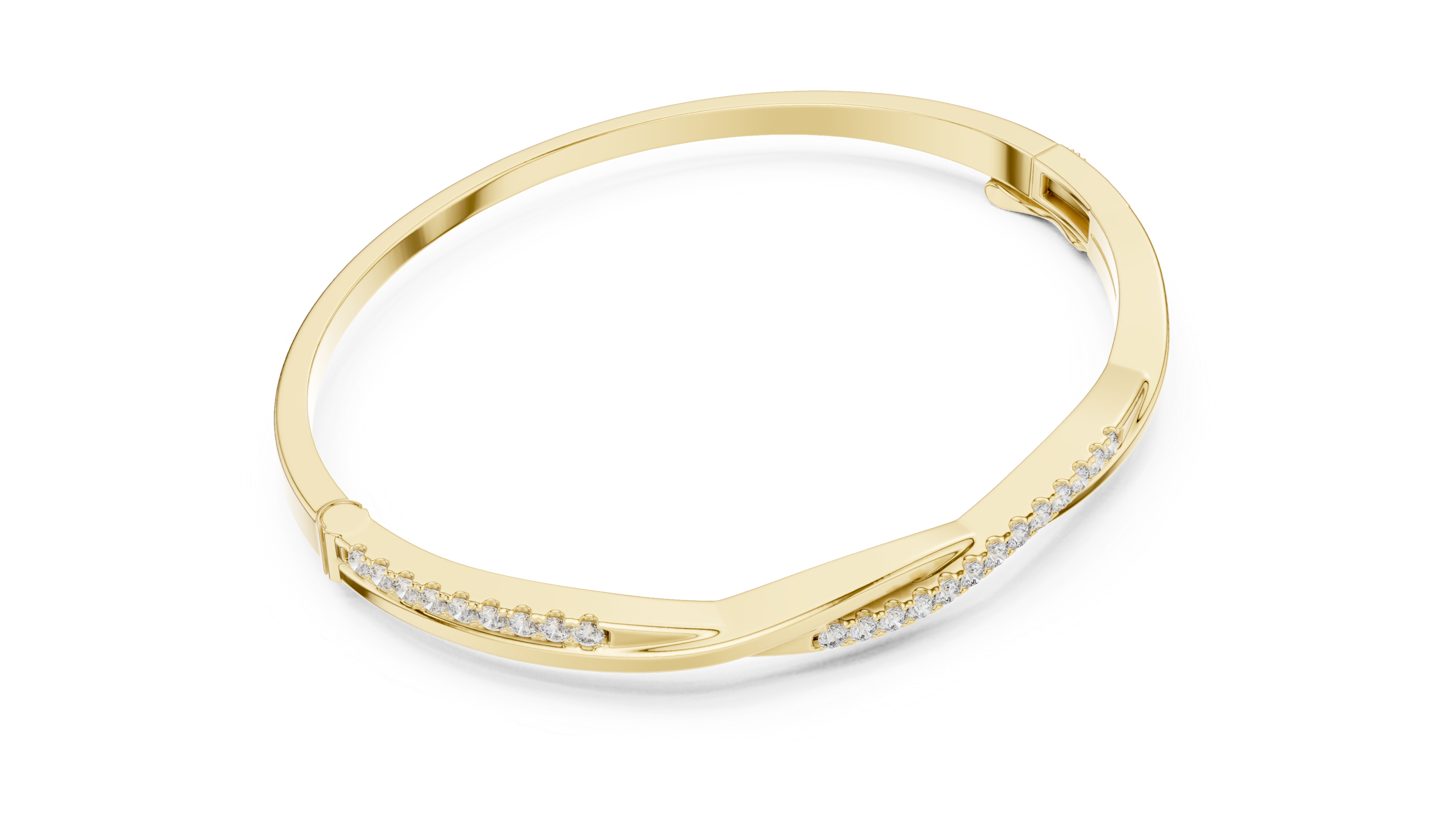 Twisted Diamond Bangle Bracelet