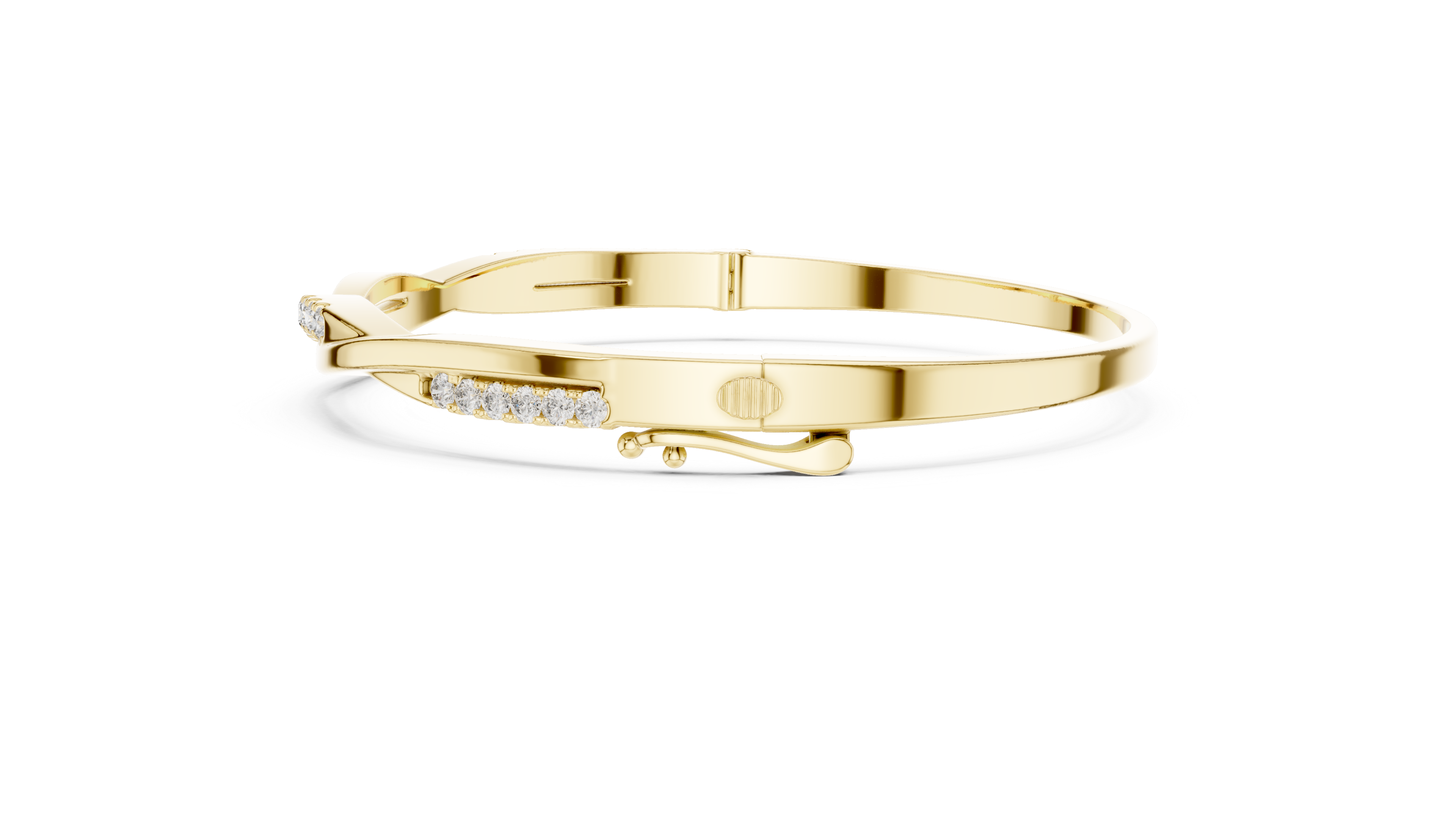Twisted Diamond Bangle Bracelet
