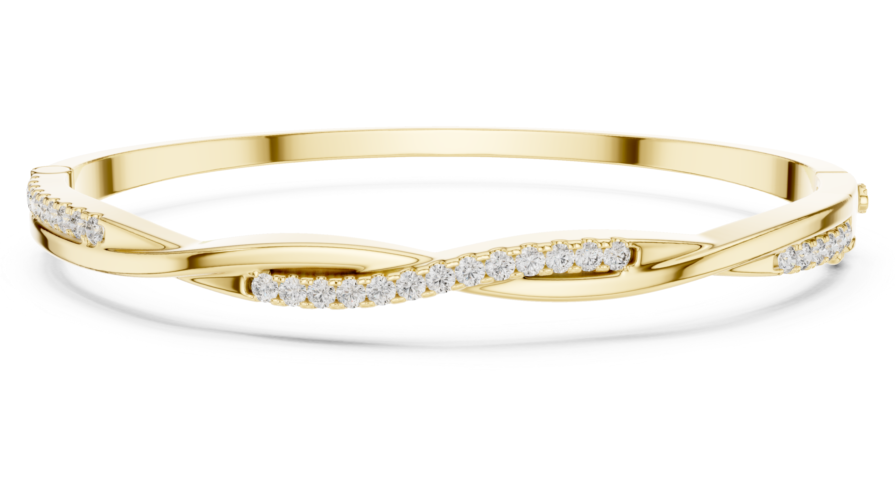 Twisted Diamond Bangle Bracelet