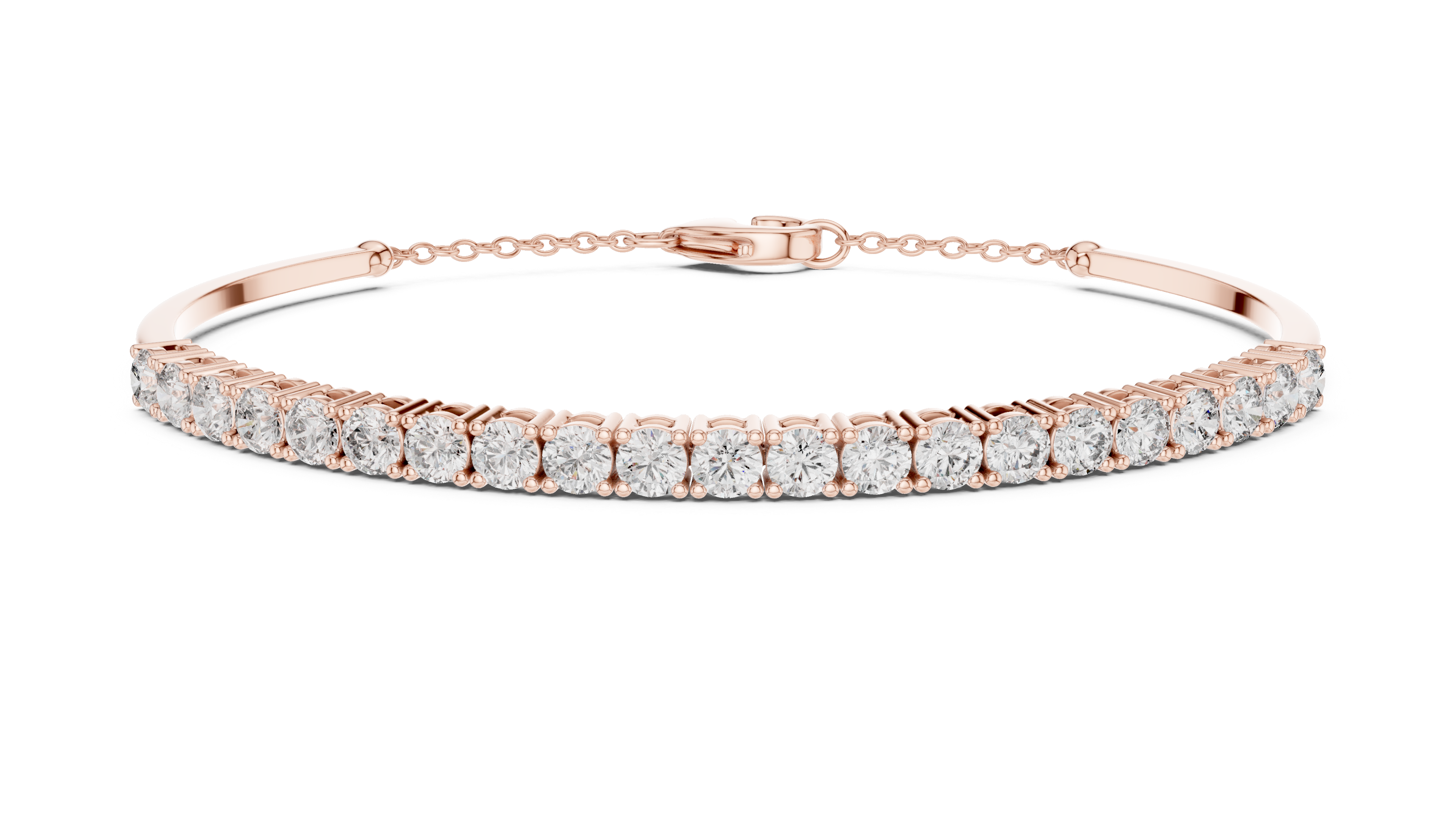 Prong-Set Round Diamond Chain Bracelet