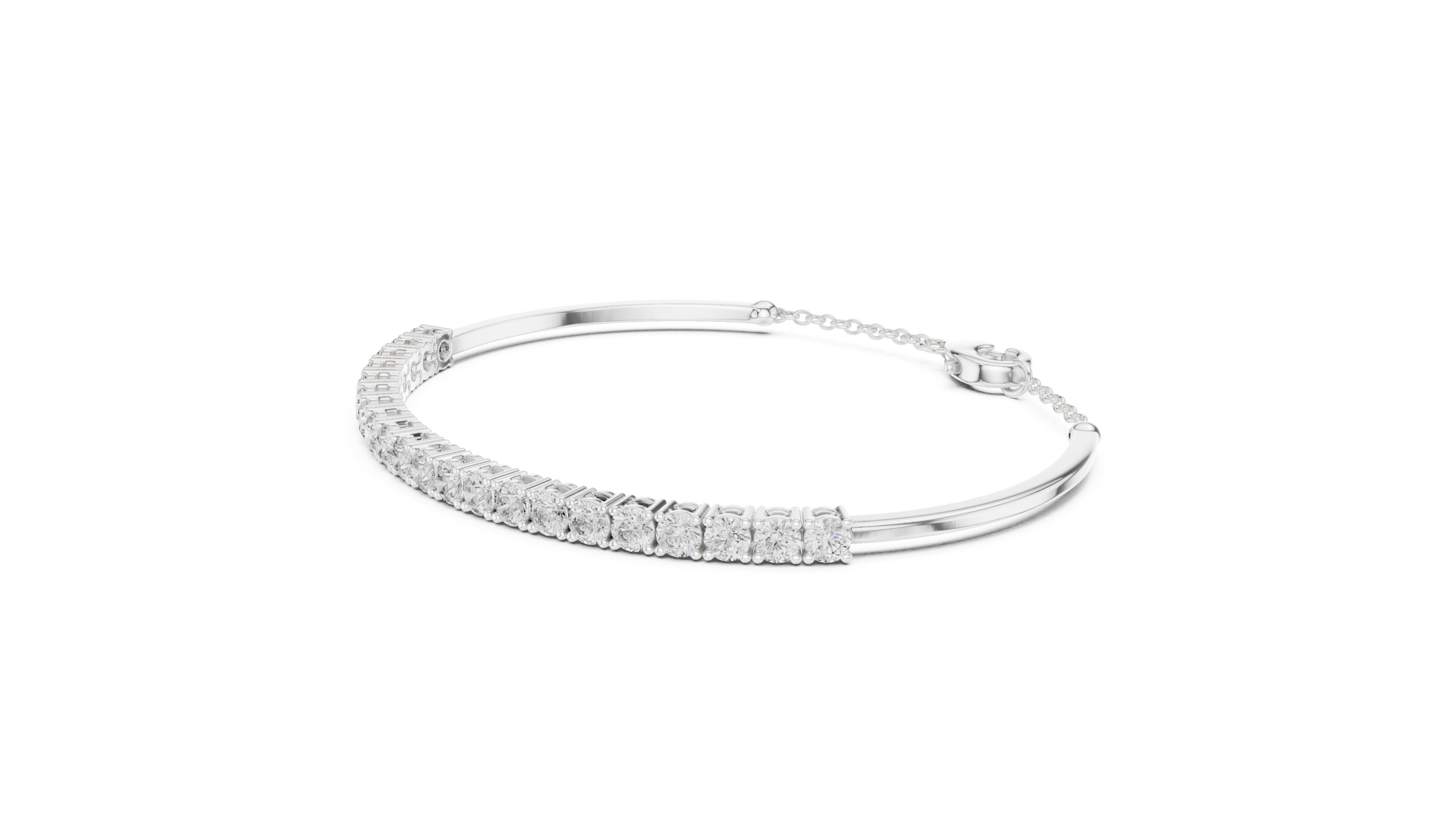 Prong-Set Round Diamond Chain Bracelet