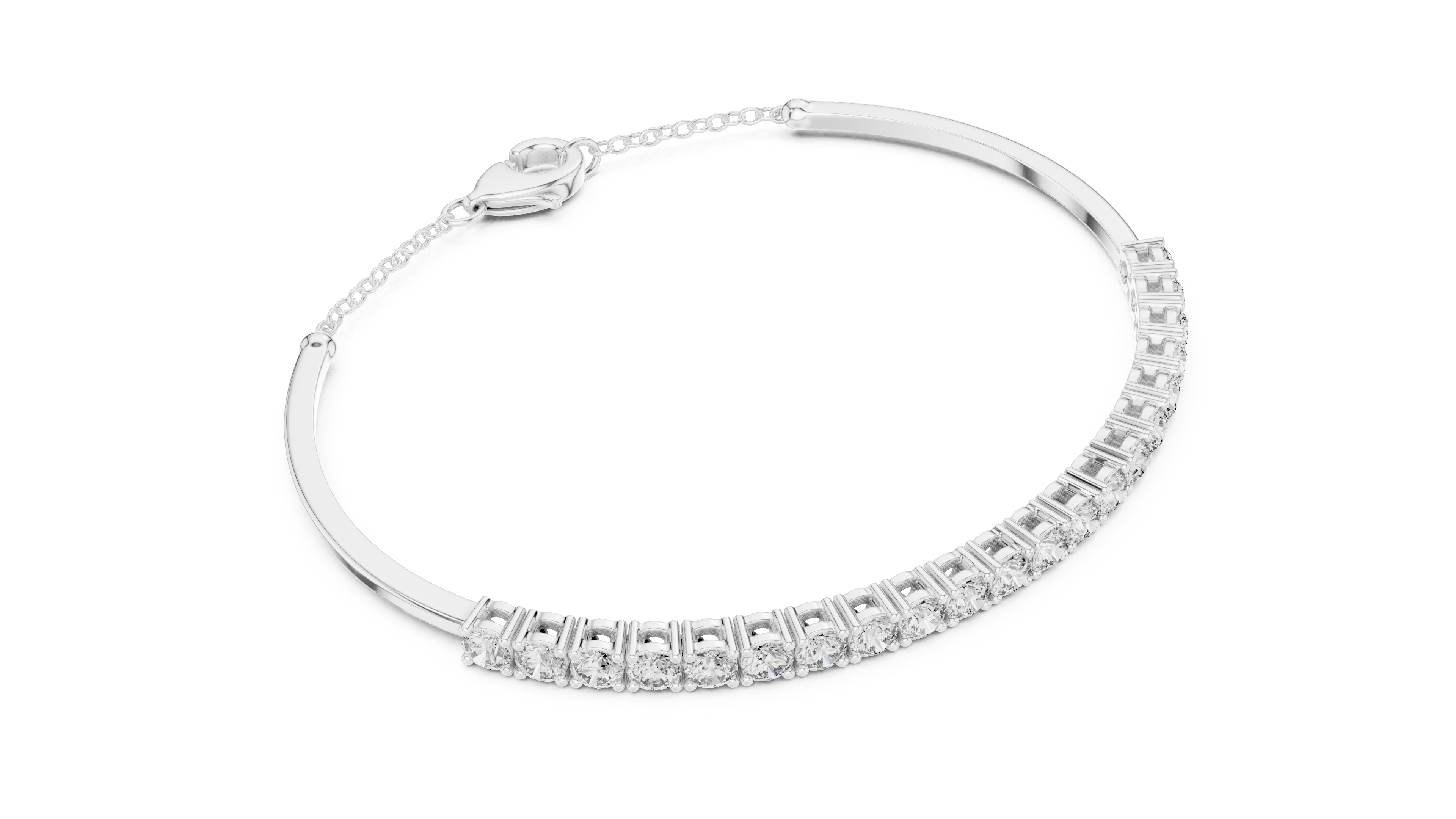Prong-Set Round Diamond Chain Bracelet