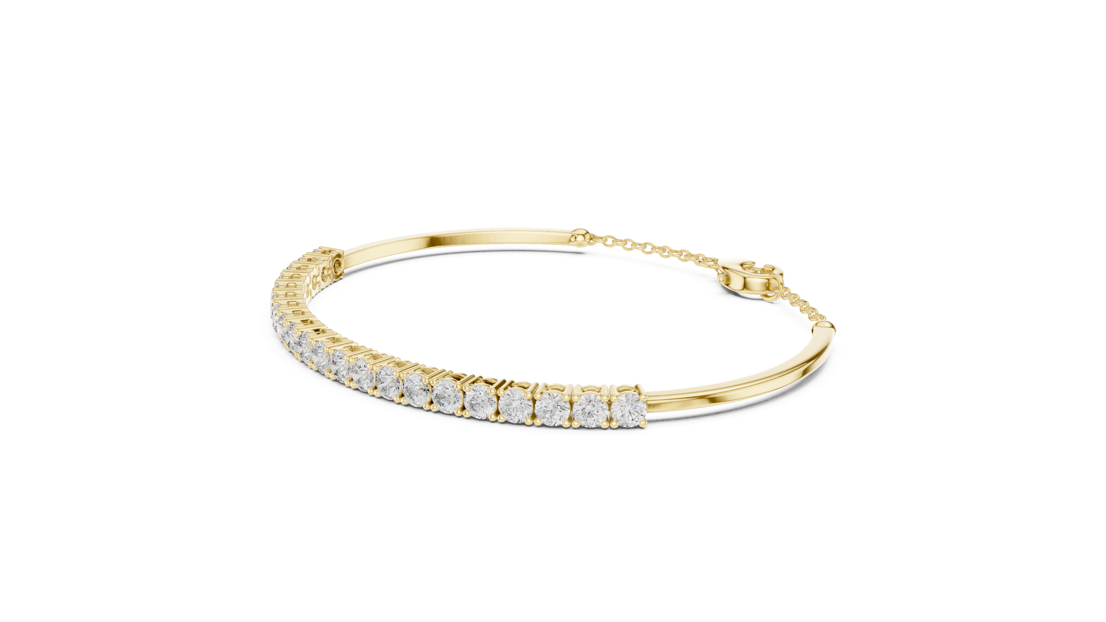 Prong-Set Round Diamond Chain Bracelet