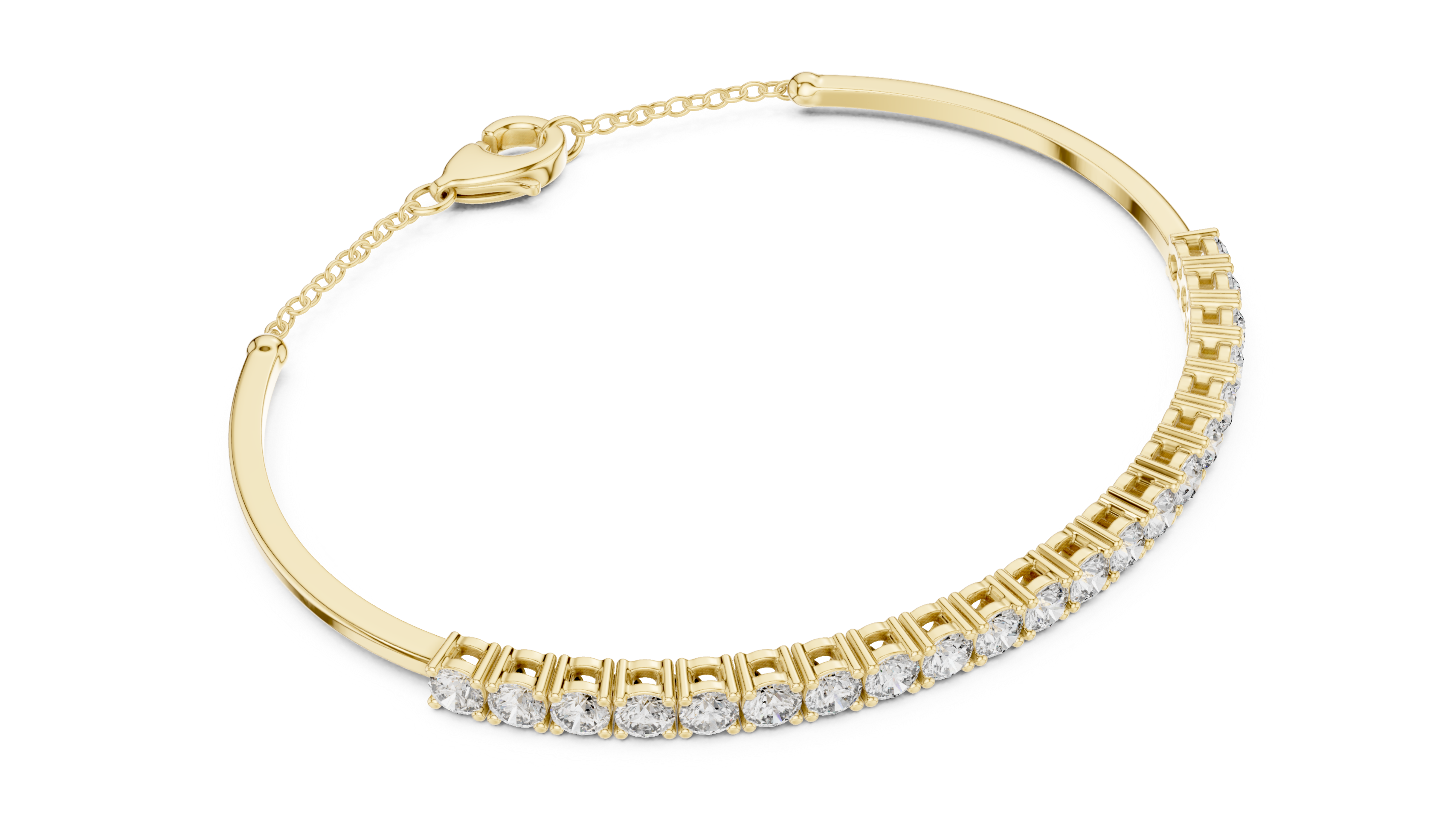 Prong-Set Round Diamond Chain Bracelet