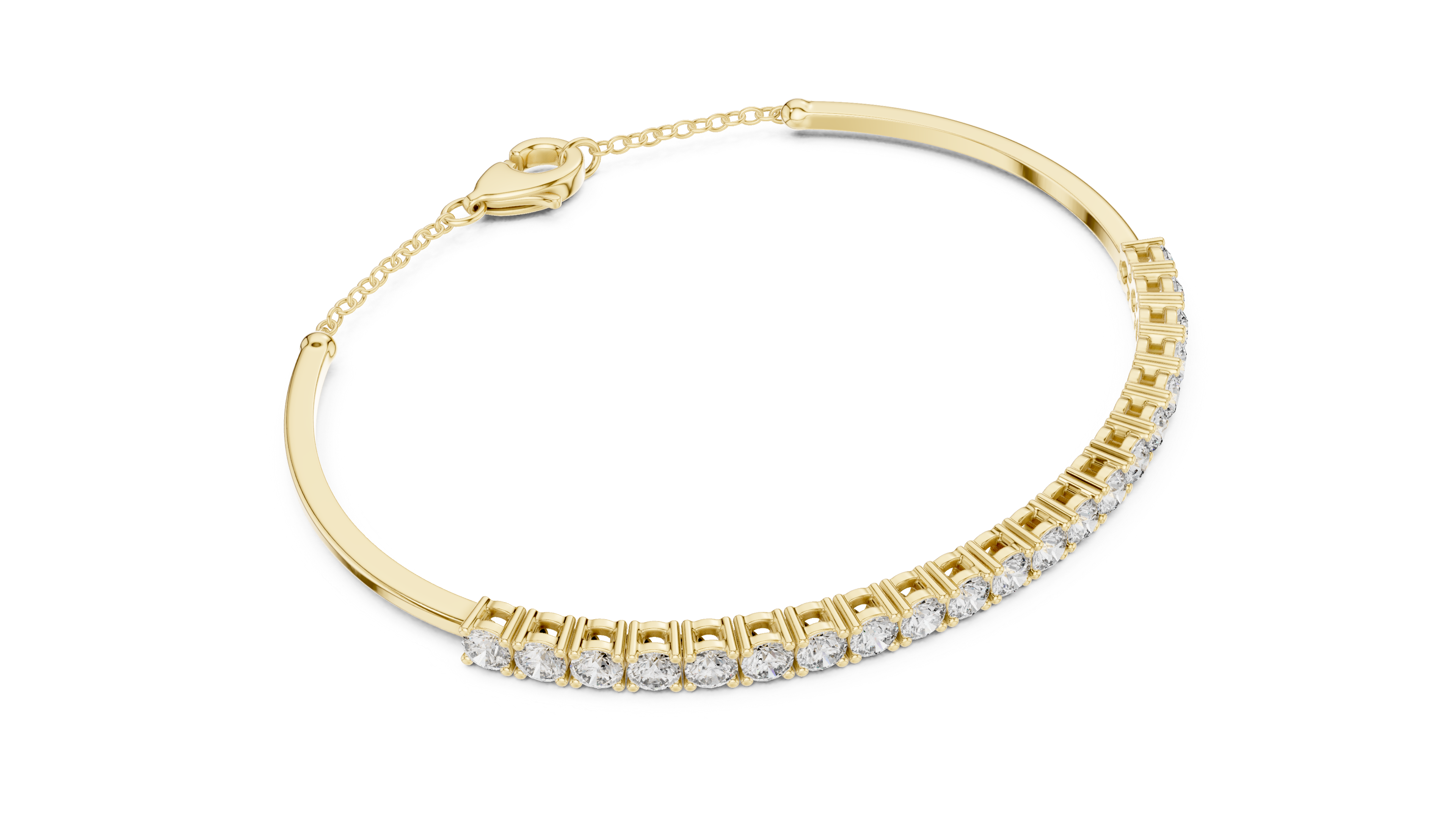 Prong-Set Round Diamond Chain Bracelet