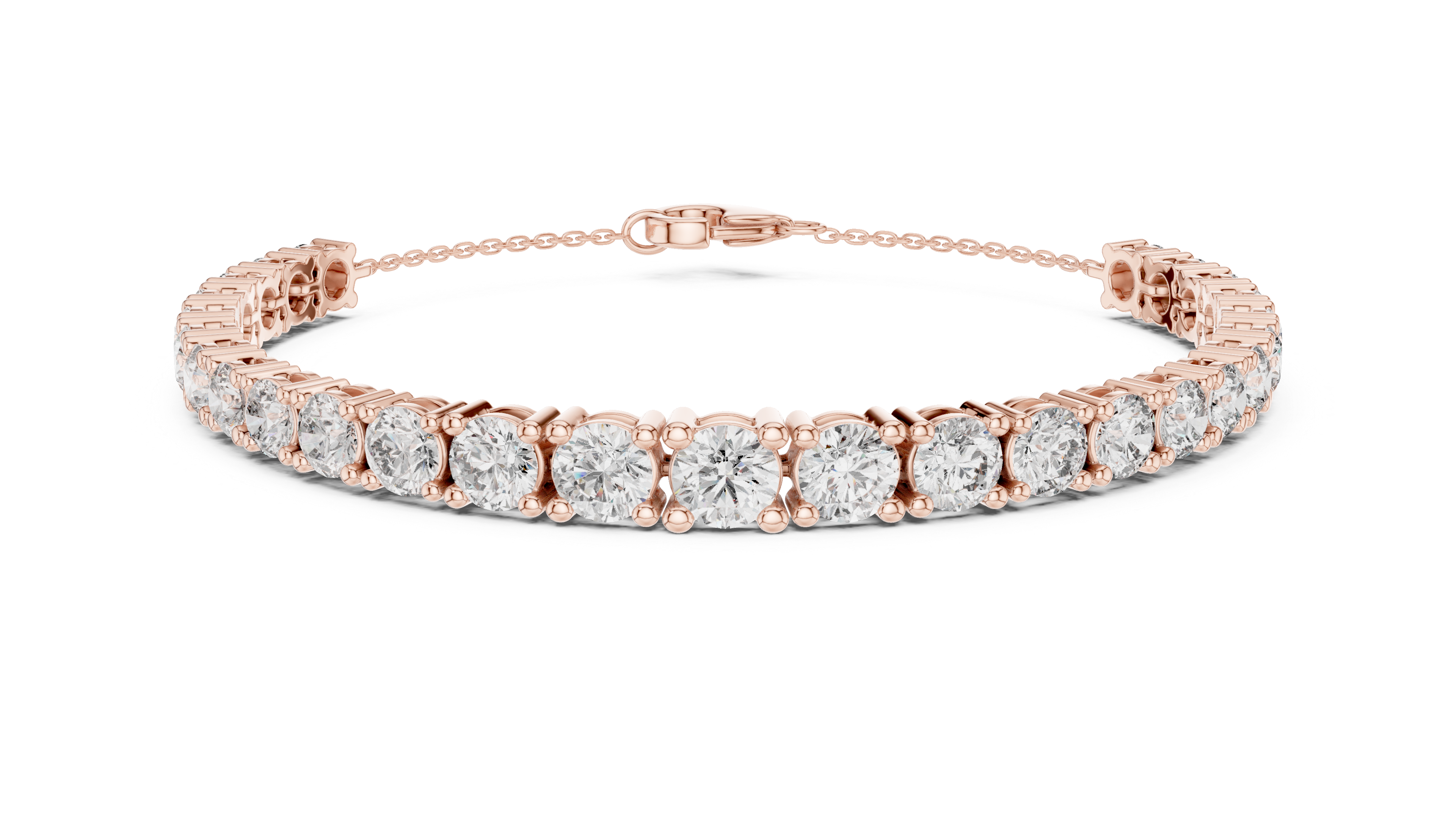 Round Diamond Prong-Set Tennis Bracelet