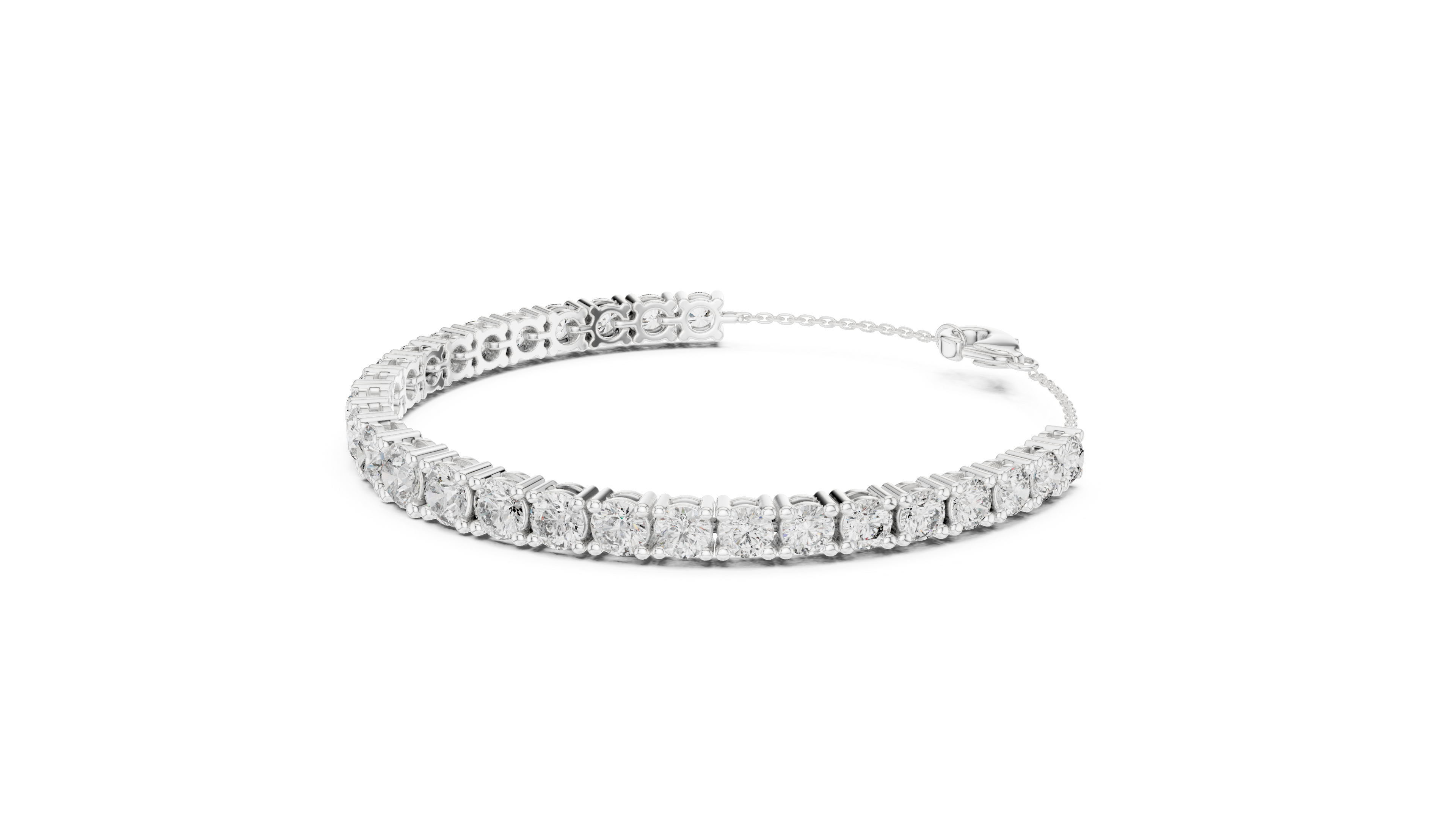 Round Diamond Prong-Set Tennis Bracelet