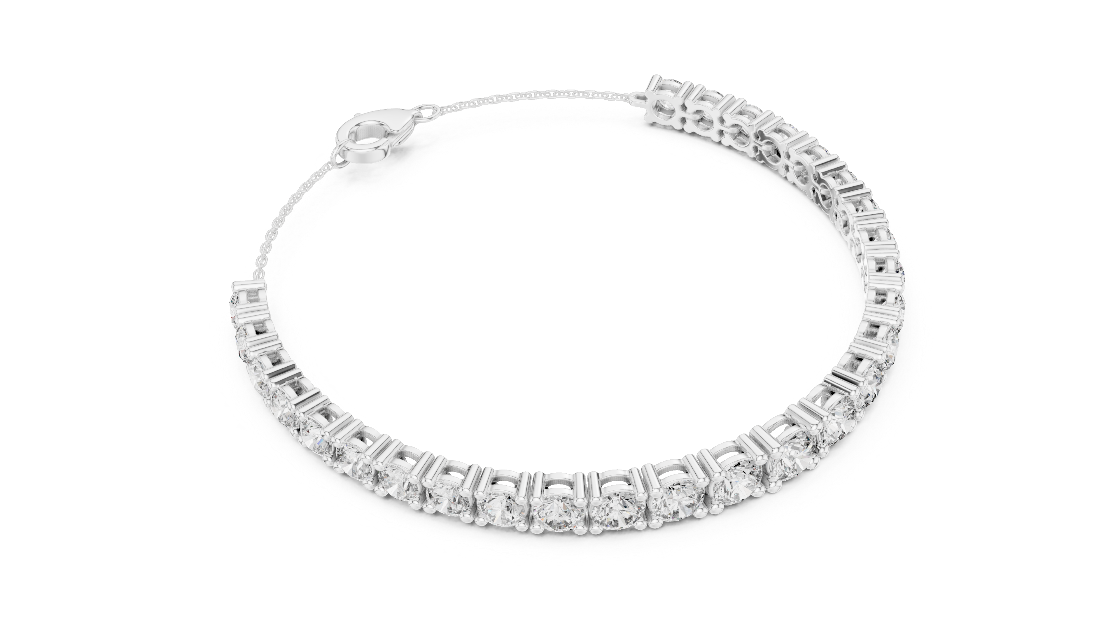 Round Diamond Prong-Set Tennis Bracelet