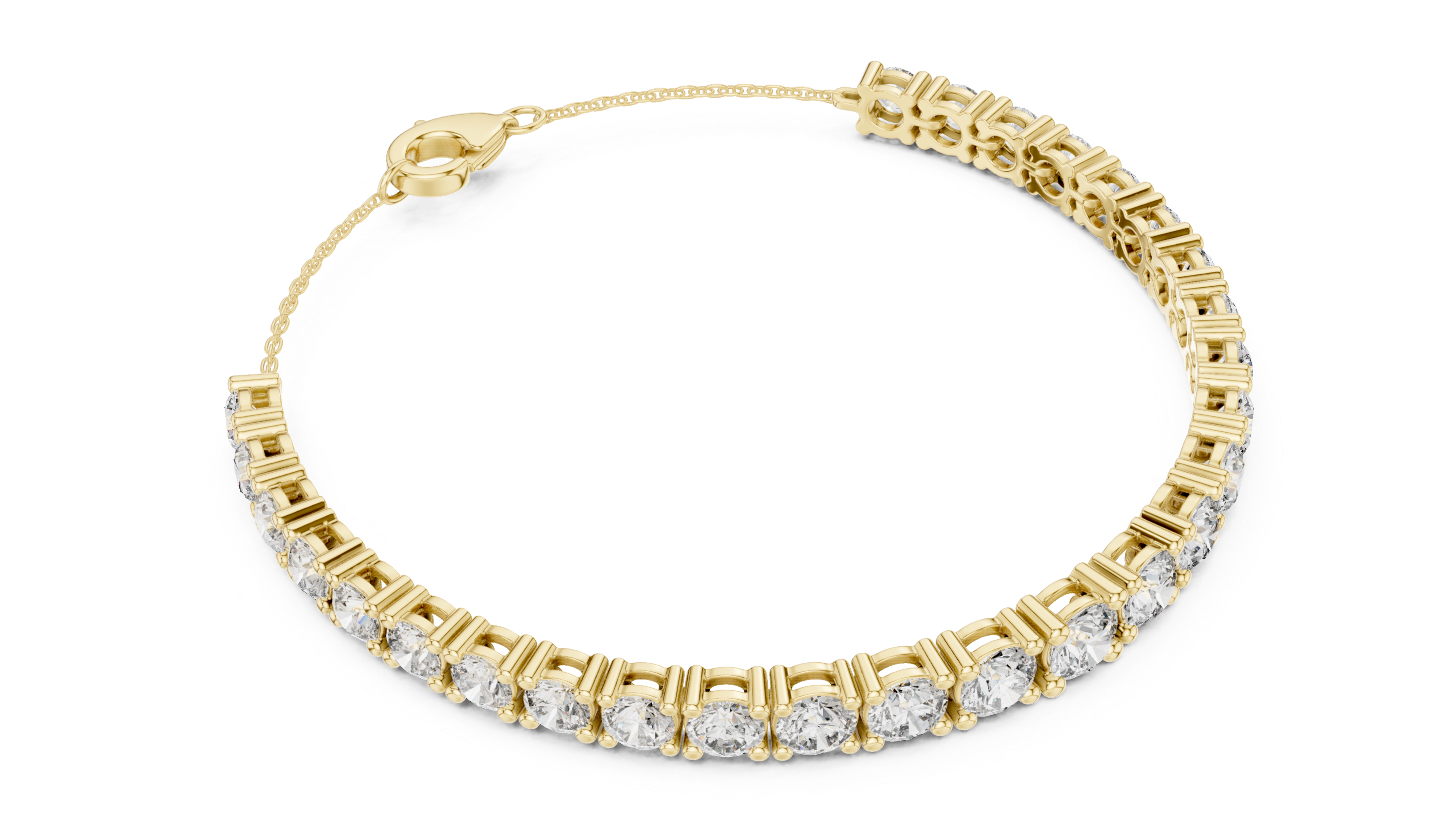 Round Diamond Prong-Set Tennis Bracelet