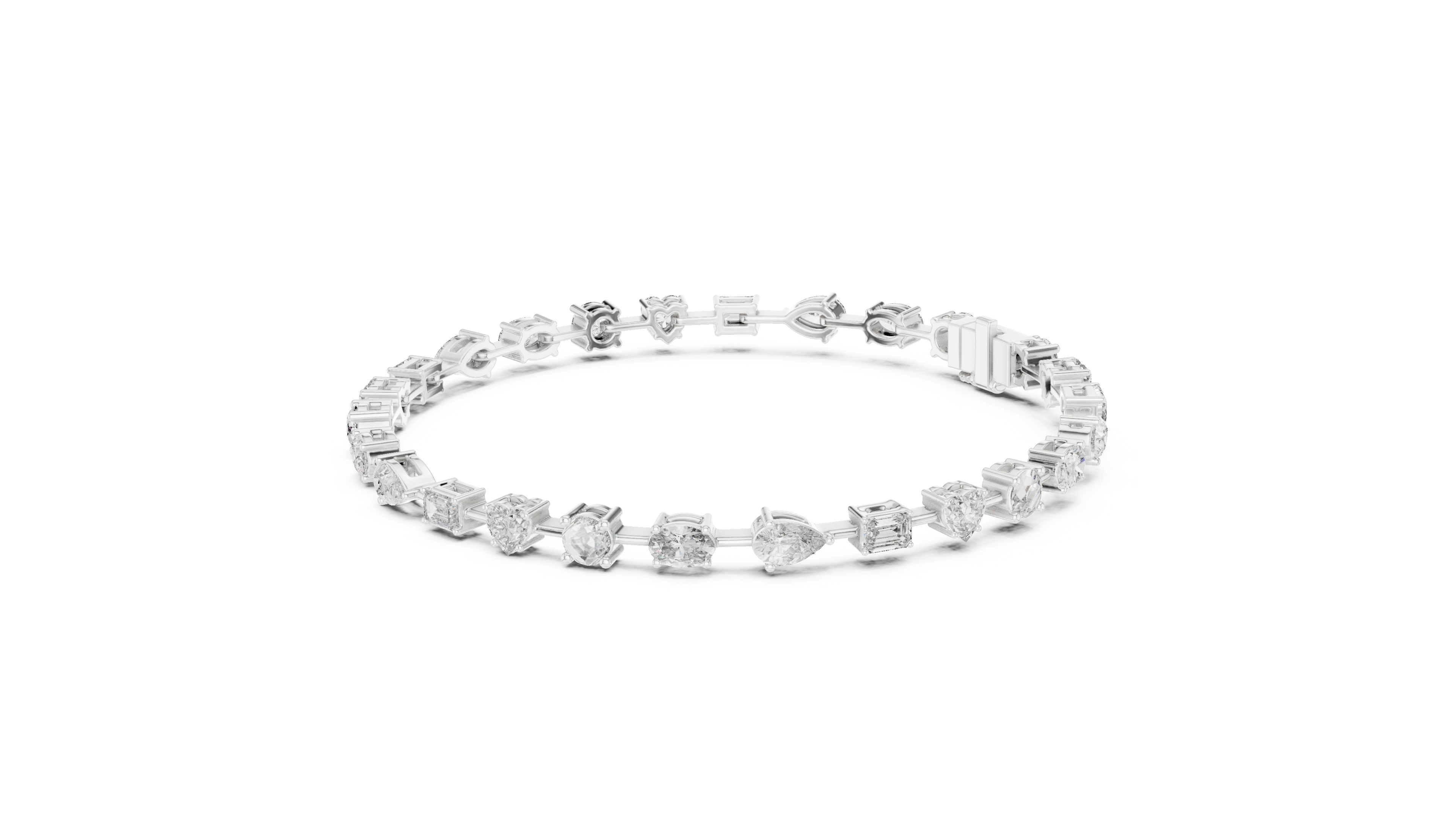 Multi-Cut Diamond Tennis Bracelet