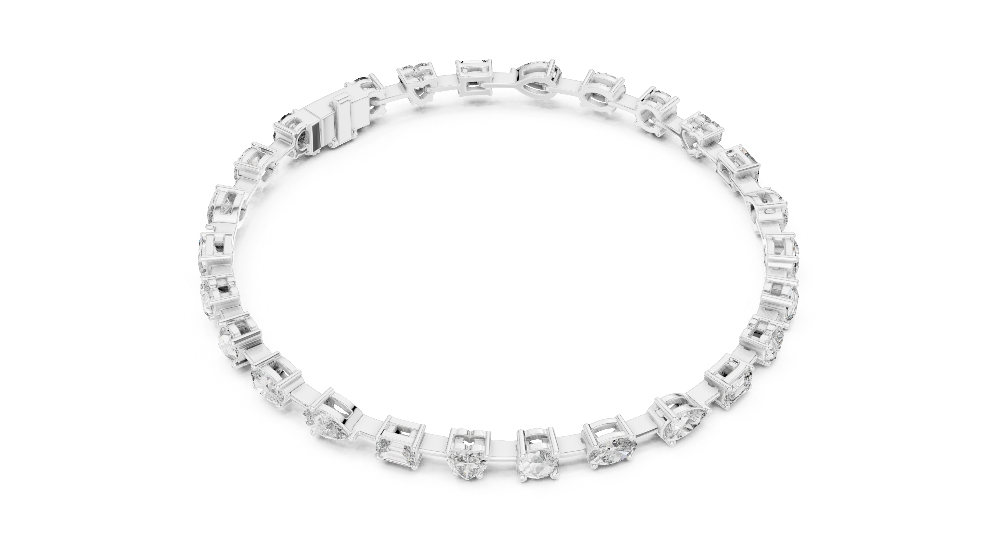 Multi-Cut Diamond Tennis Bracelet