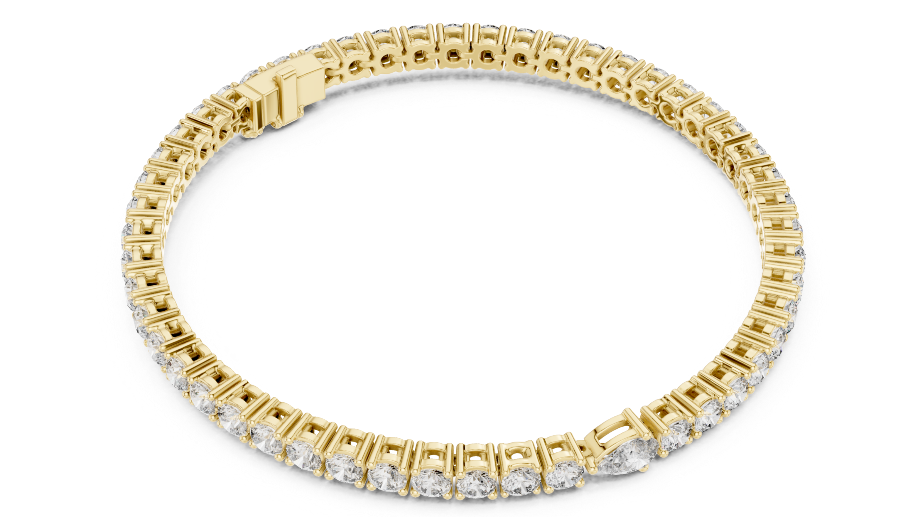 Pear-Shaped Center Diamond Tennis Bracelet