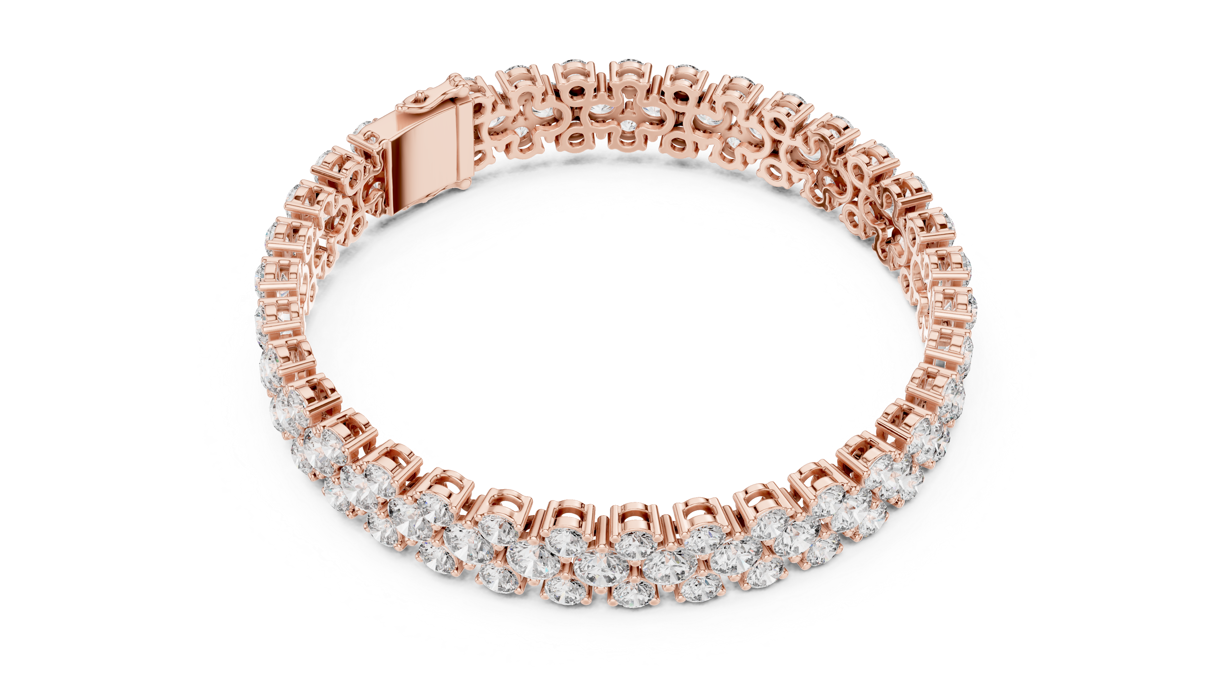 Cluster Diamond Tennis Bracelet