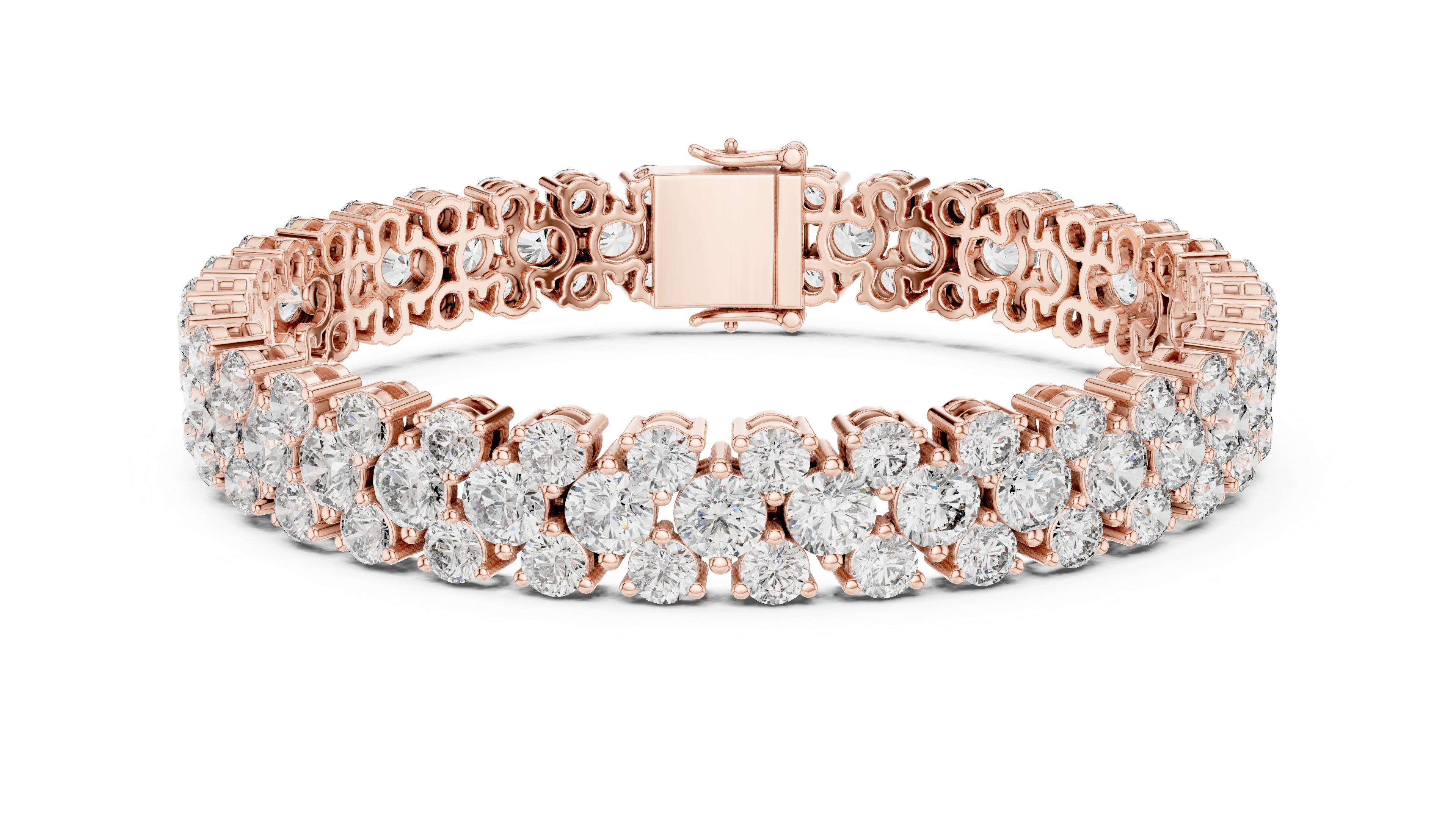 Cluster Diamond Tennis Bracelet
