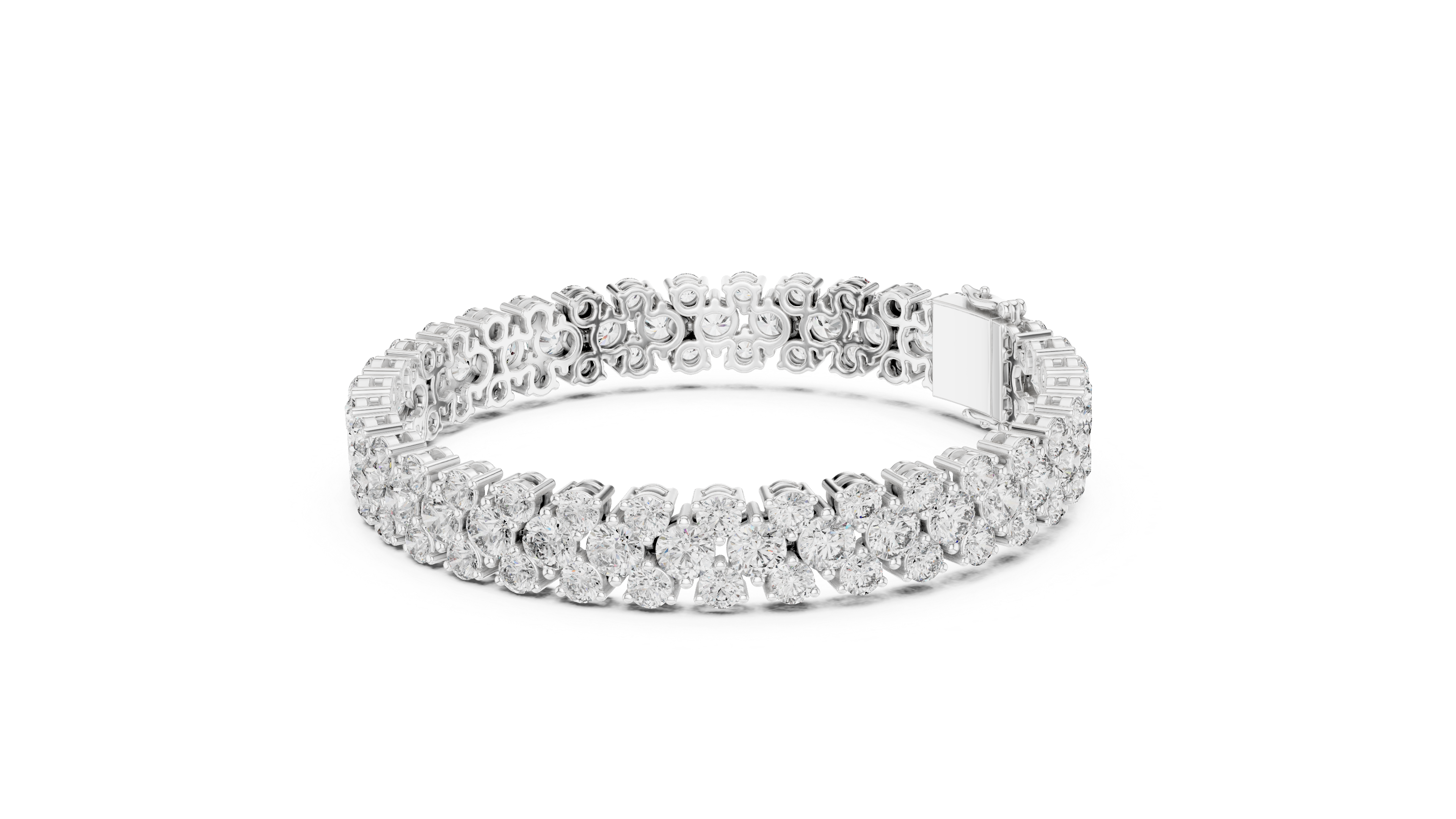 Cluster Diamond Tennis Bracelet