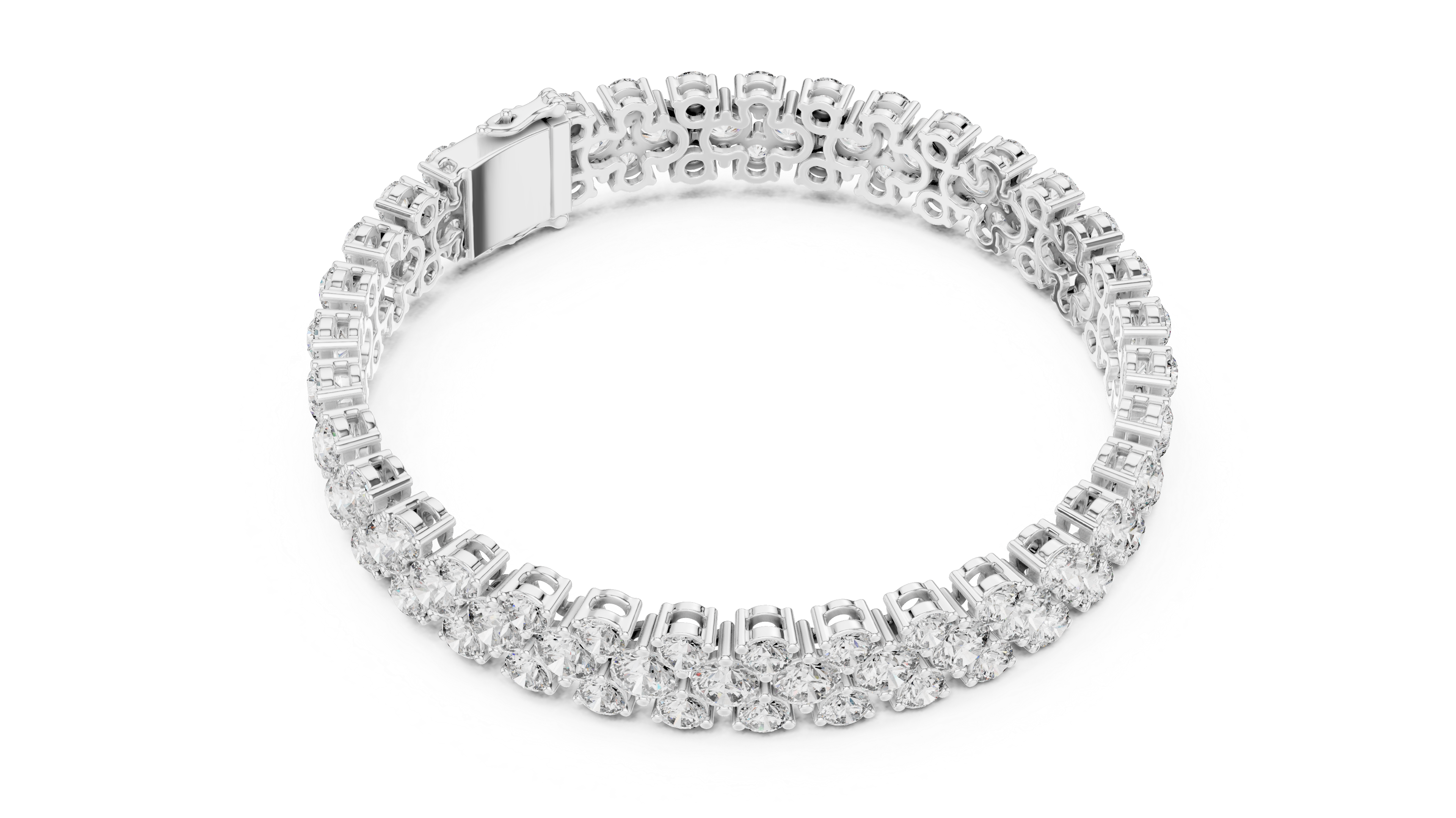 Cluster Diamond Tennis Bracelet