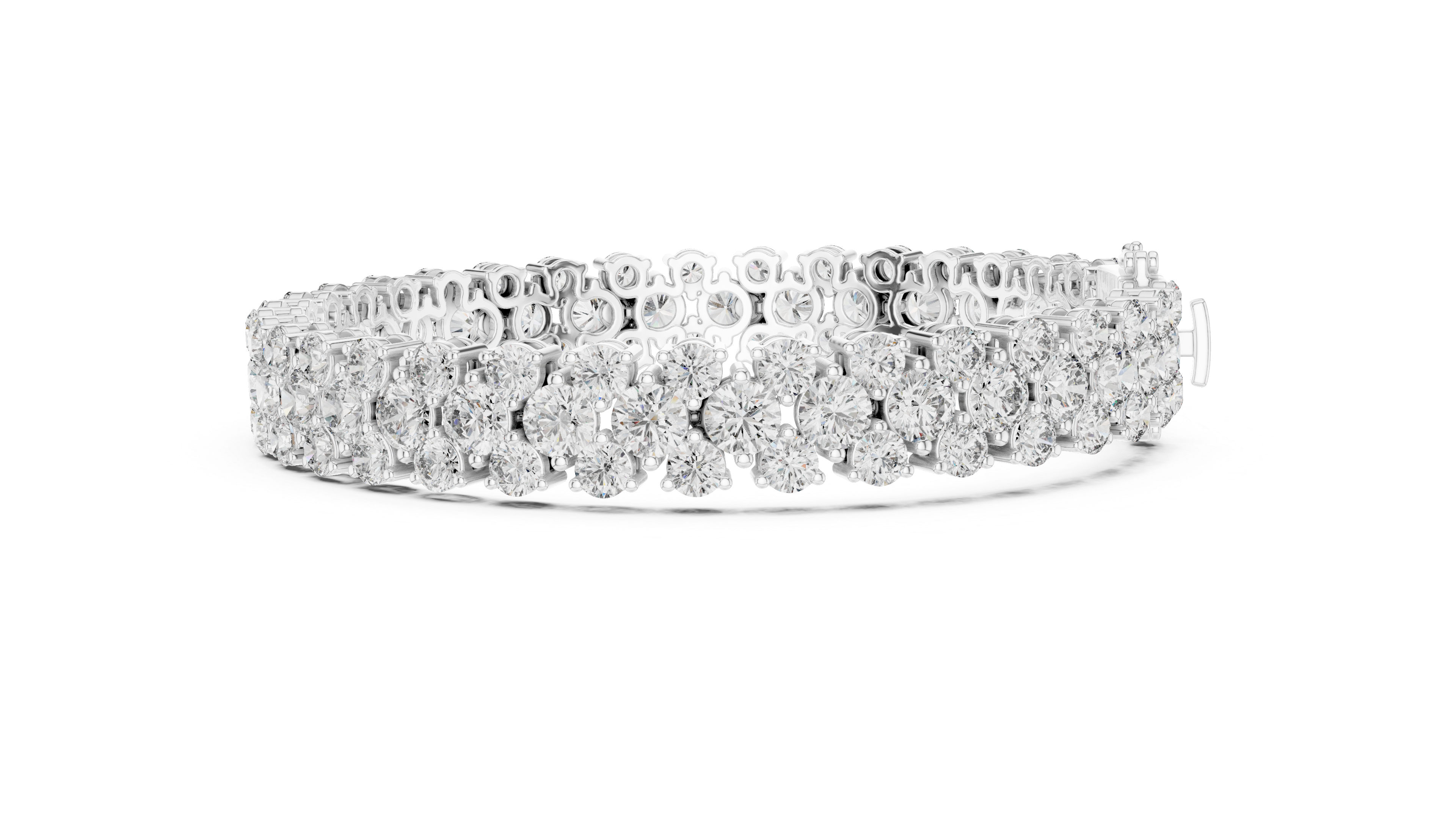 Cluster Diamond Tennis Bracelet