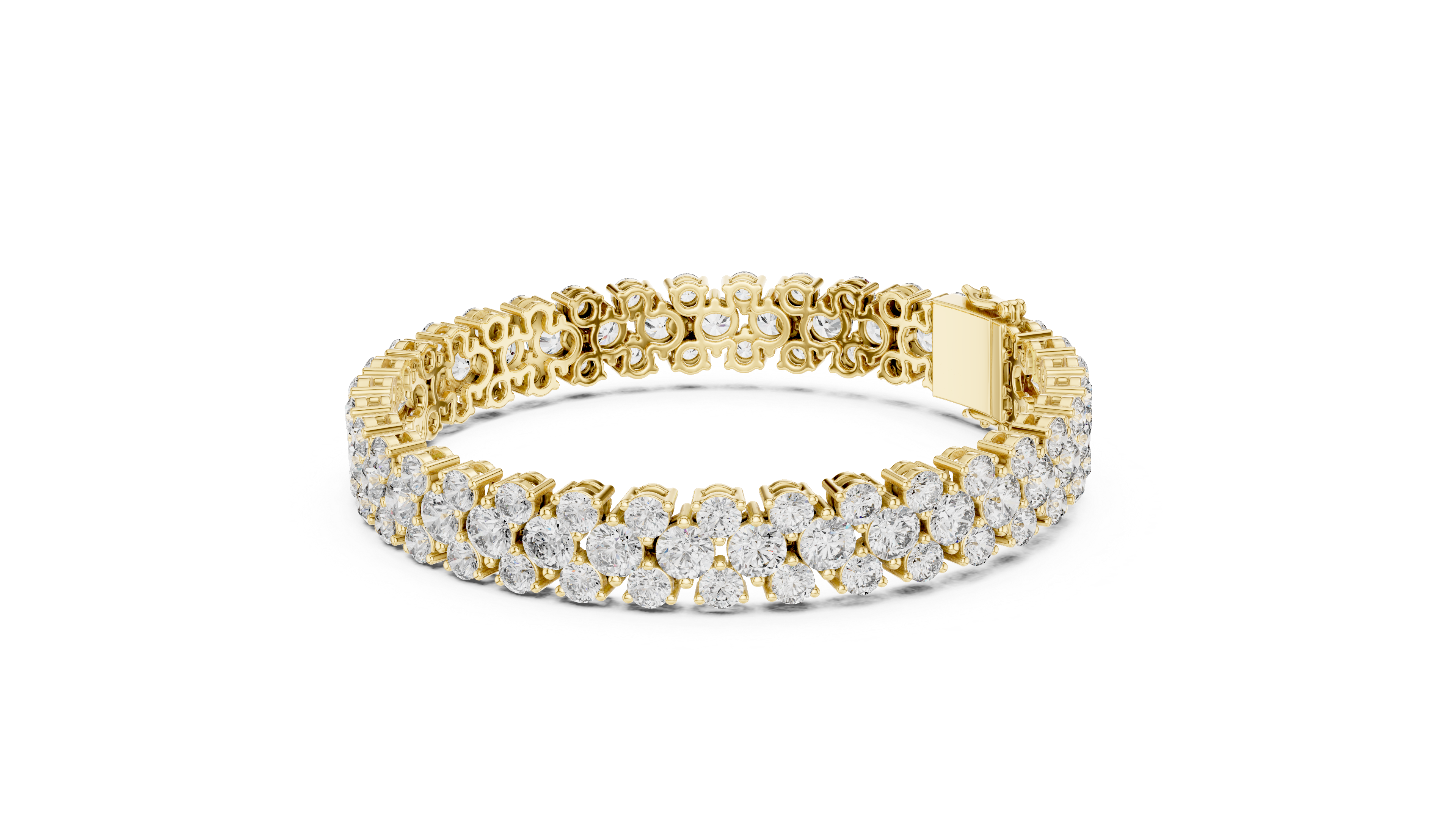 Cluster Diamond Tennis Bracelet
