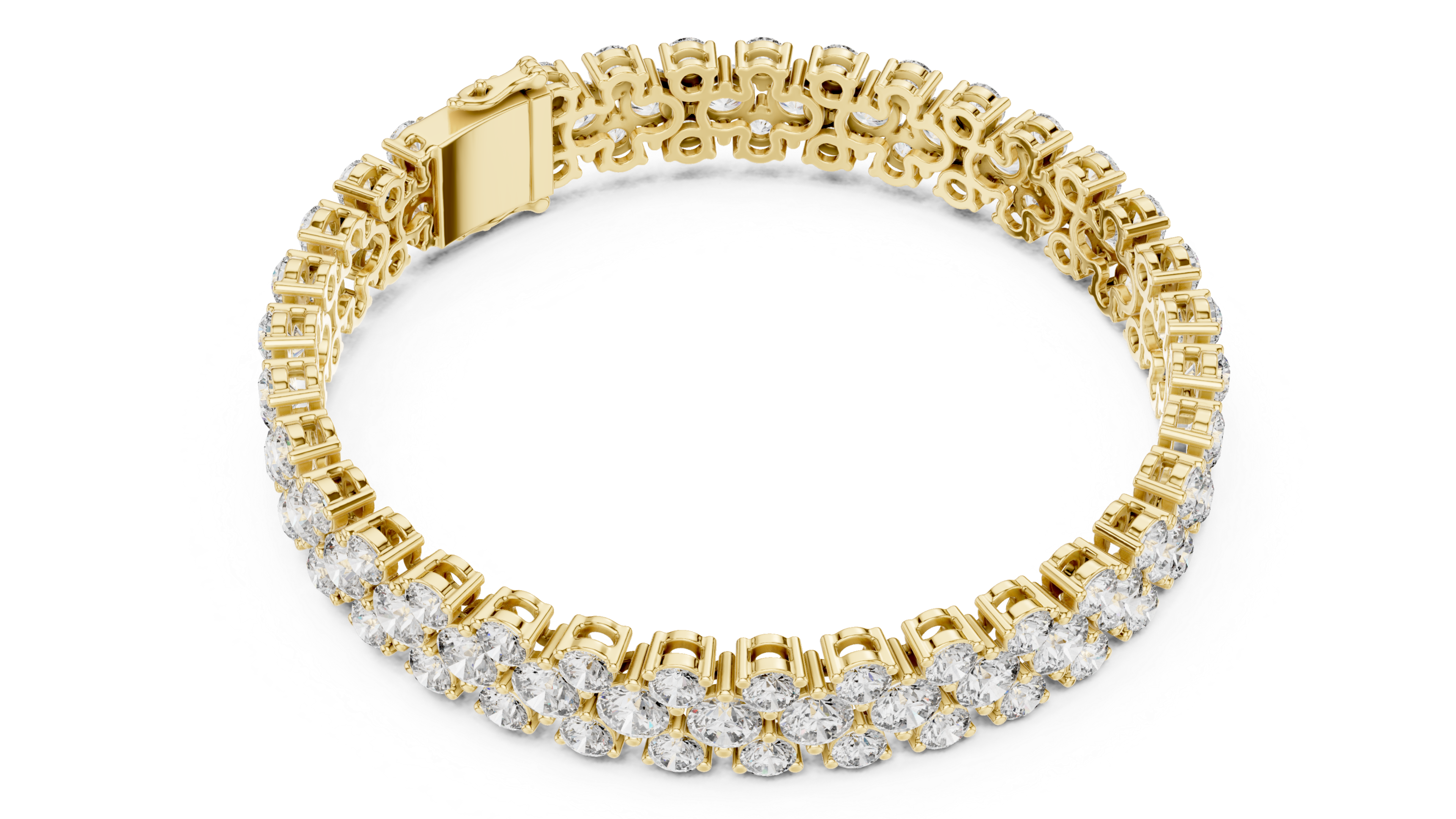 Cluster Diamond Tennis Bracelet