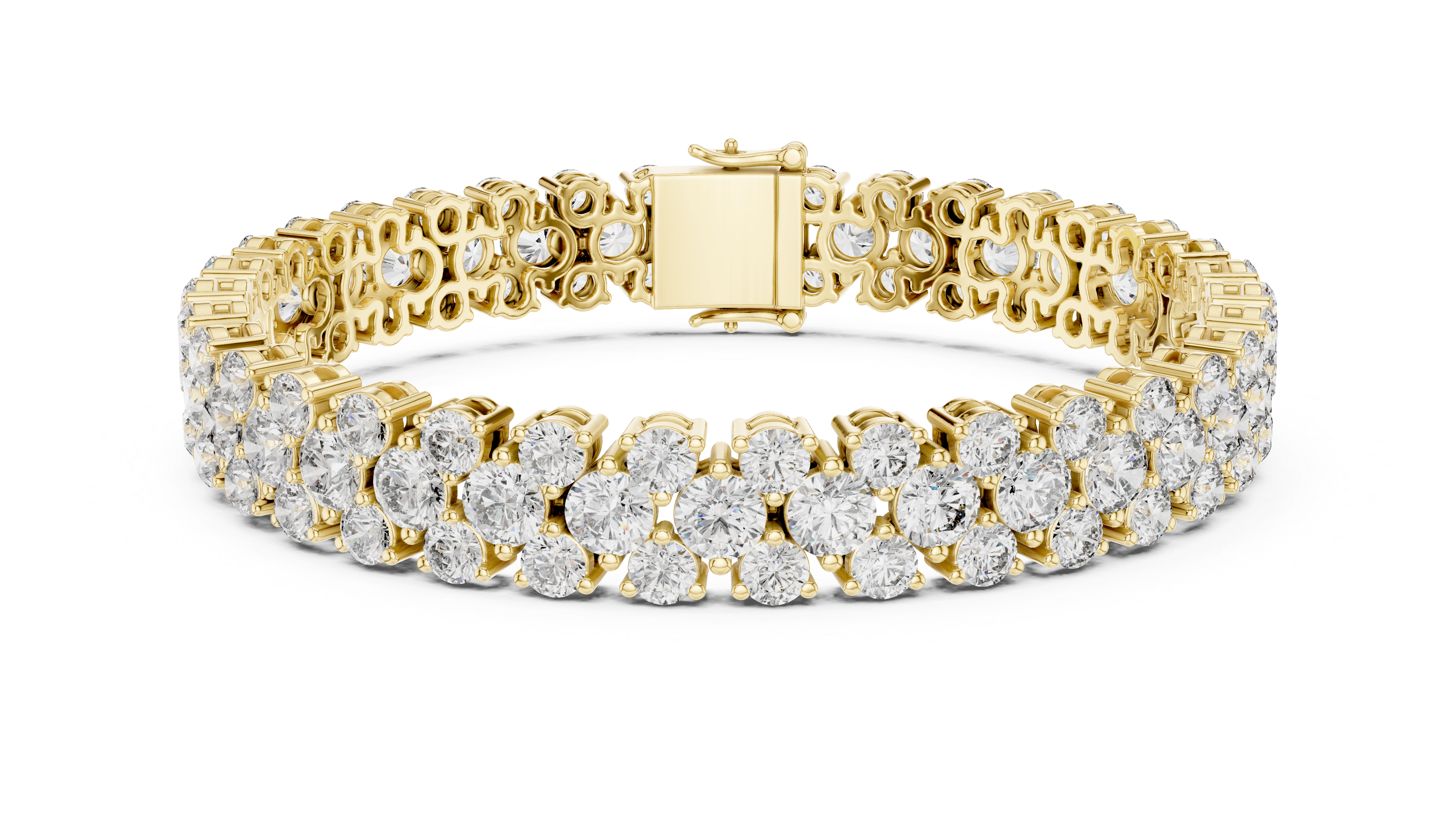 Cluster Diamond Tennis Bracelet
