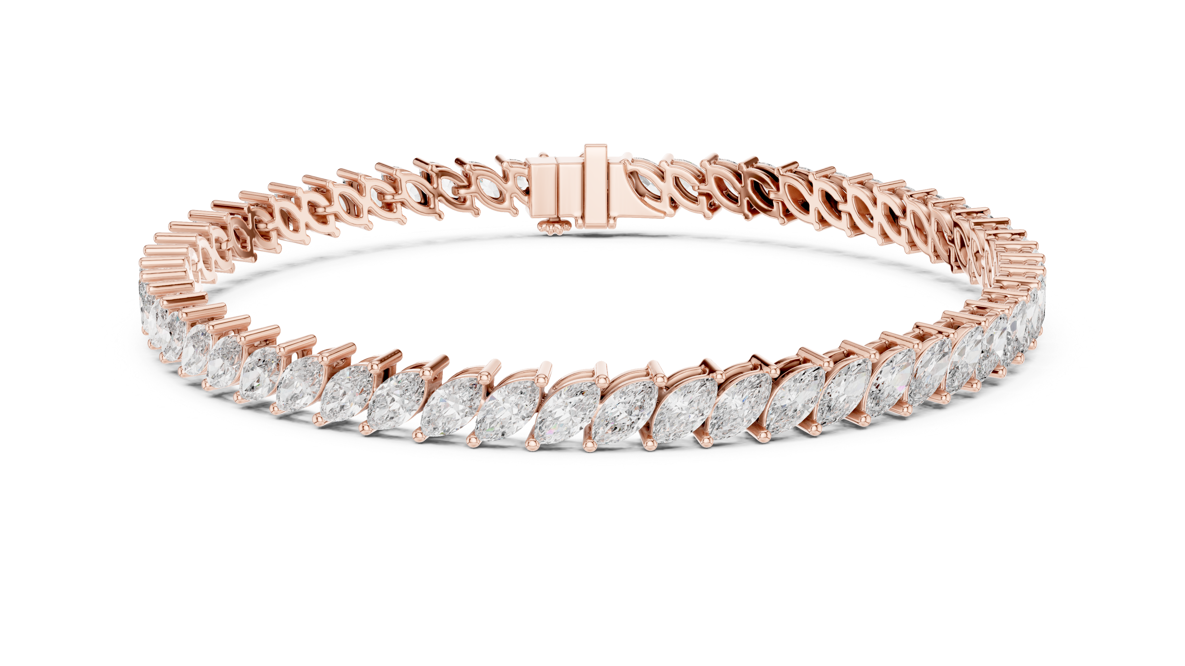 Marquise-Cut Diamond Tennis Bracelet