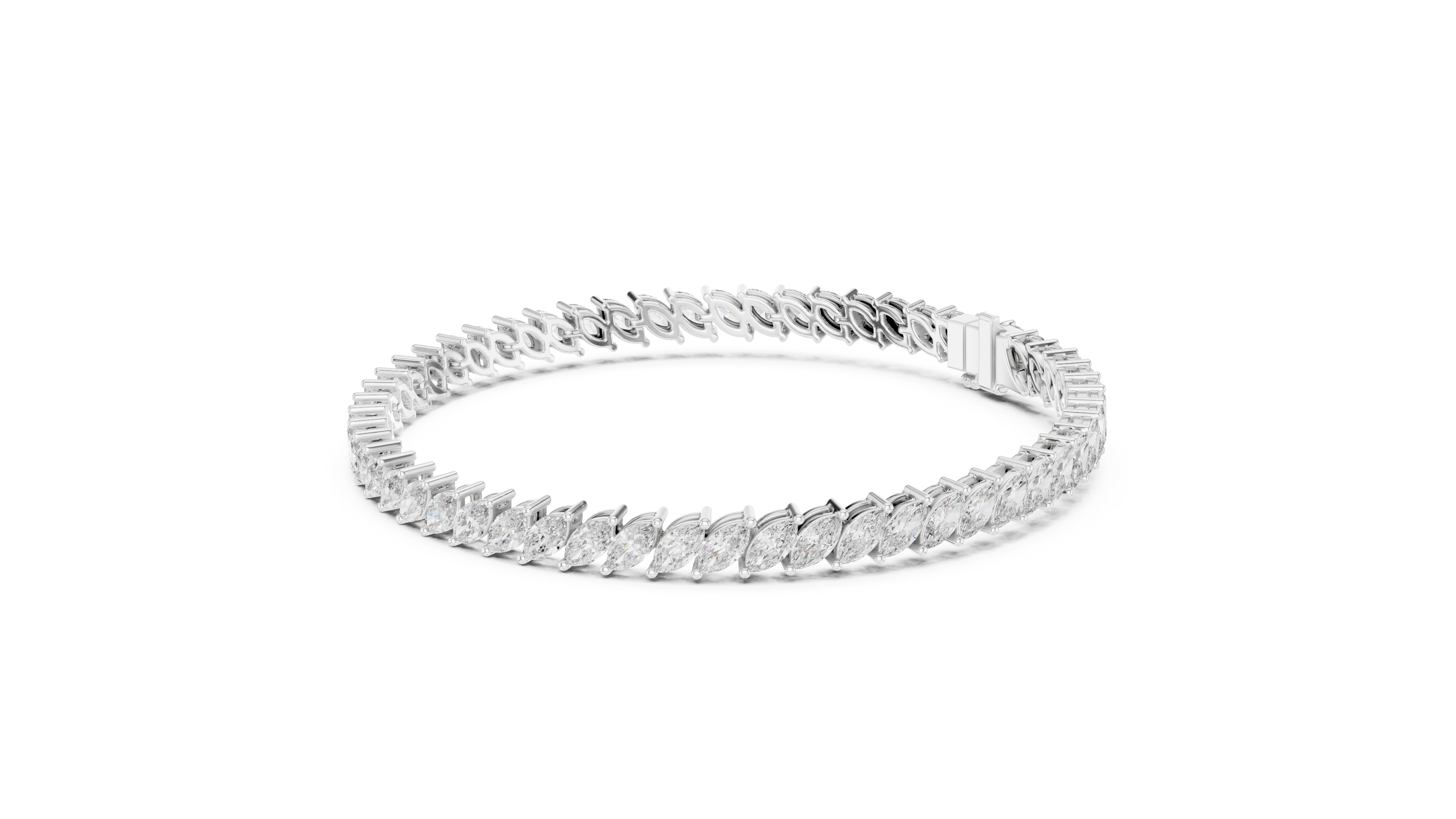 Marquise-Cut Diamond Tennis Bracelet