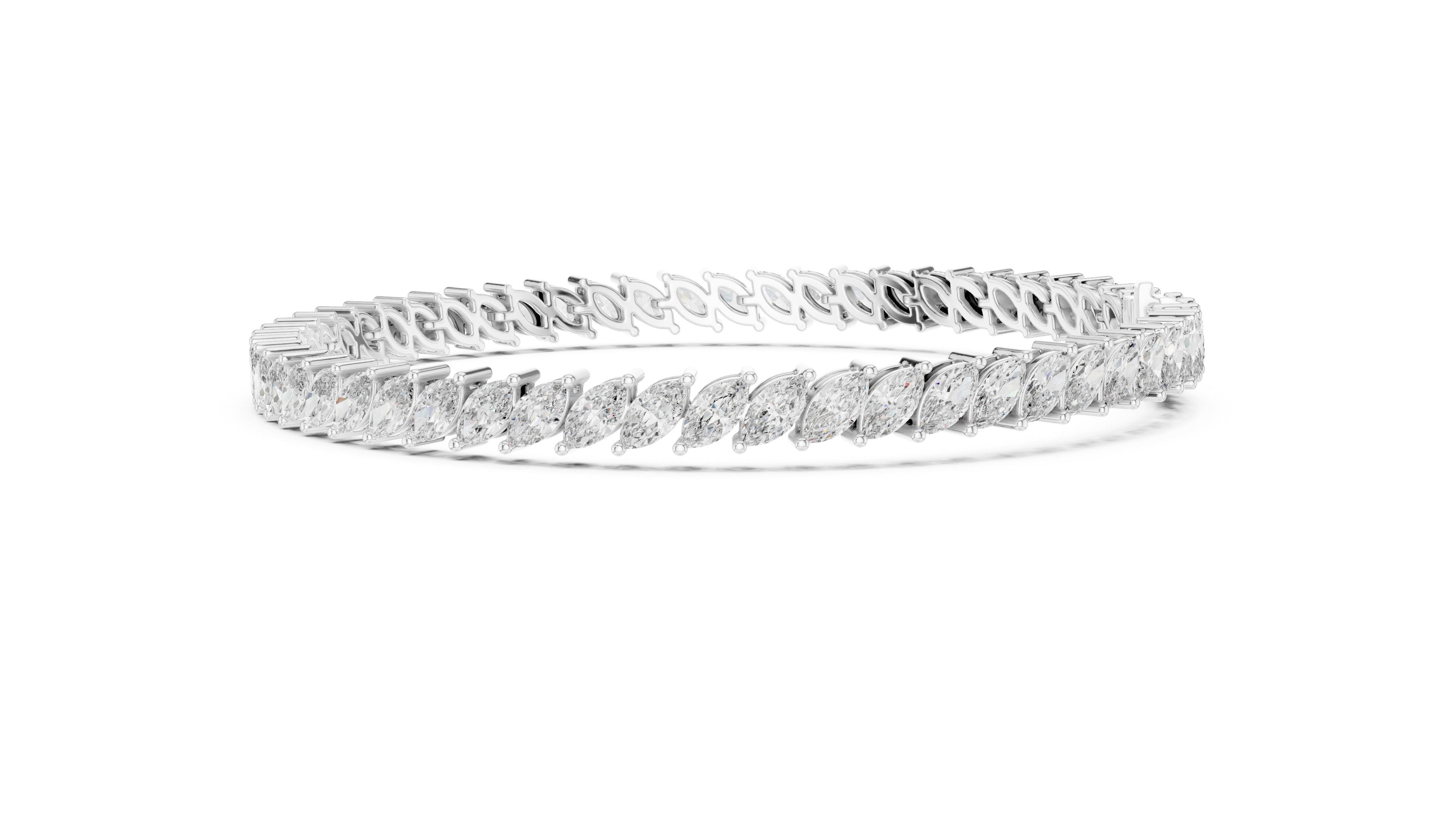 Marquise-Cut Diamond Tennis Bracelet