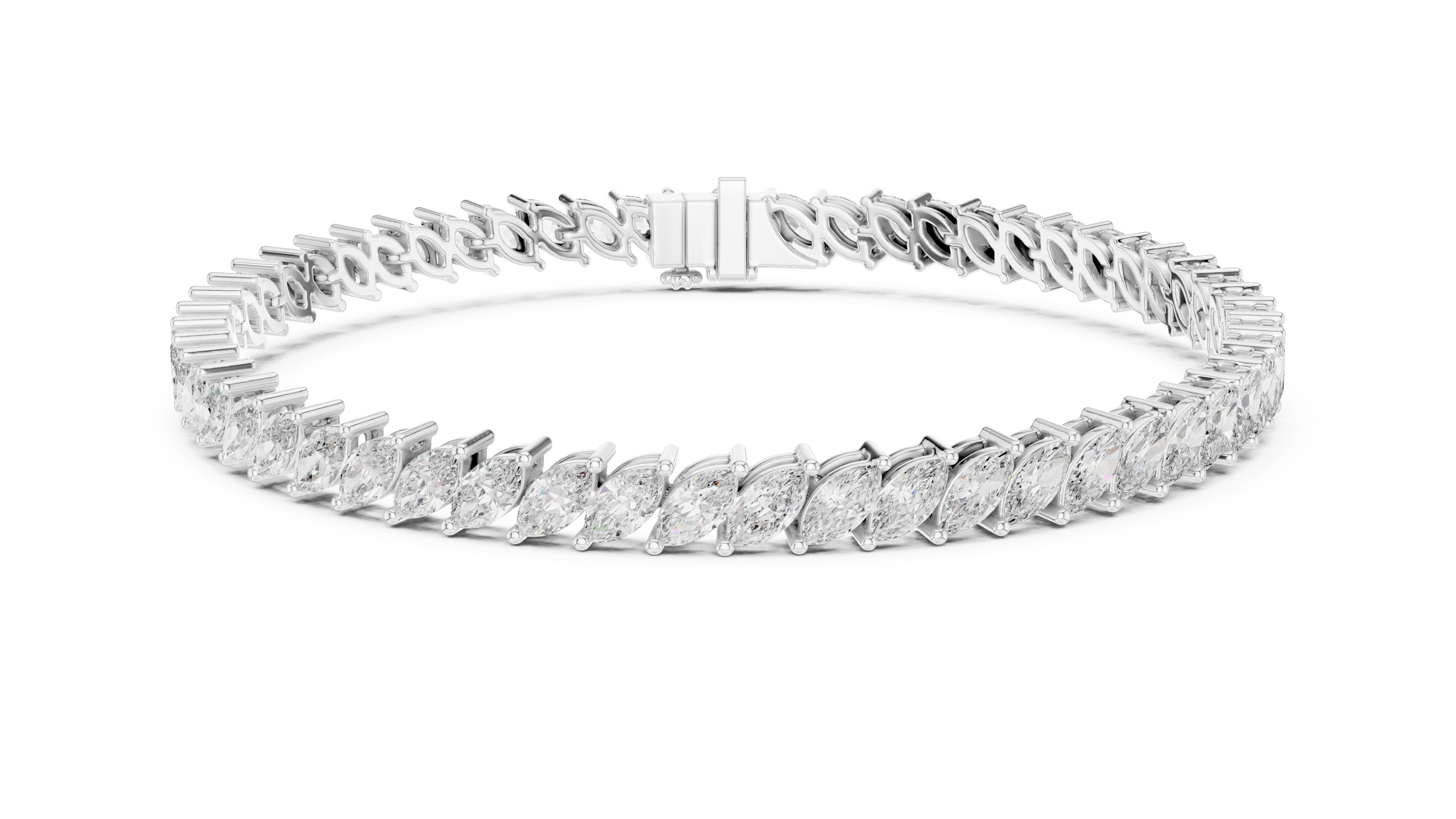 Marquise-Cut Diamond Tennis Bracelet