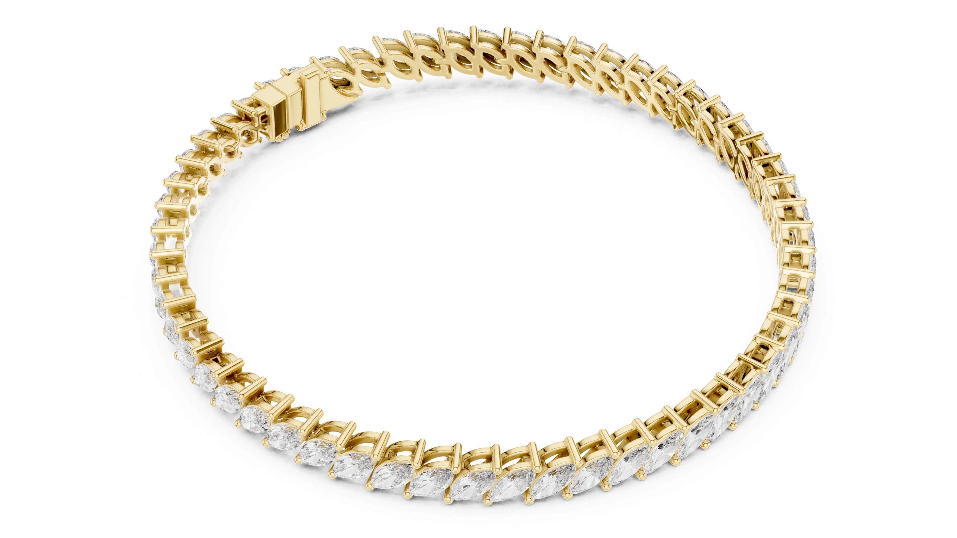 Marquise-Cut Diamond Tennis Bracelet