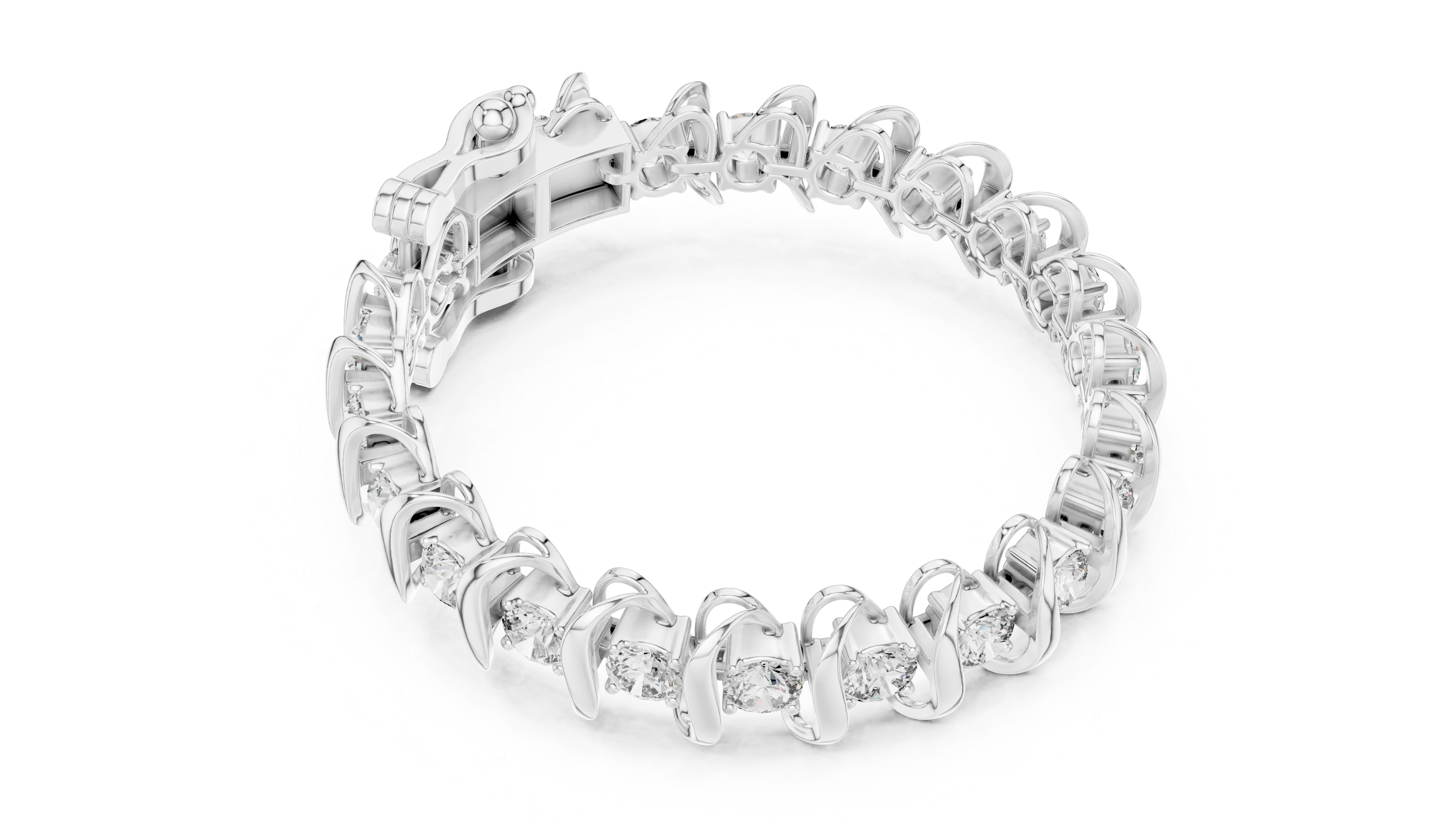 Swirl Embrace Rose Gold Diamond Bracelet