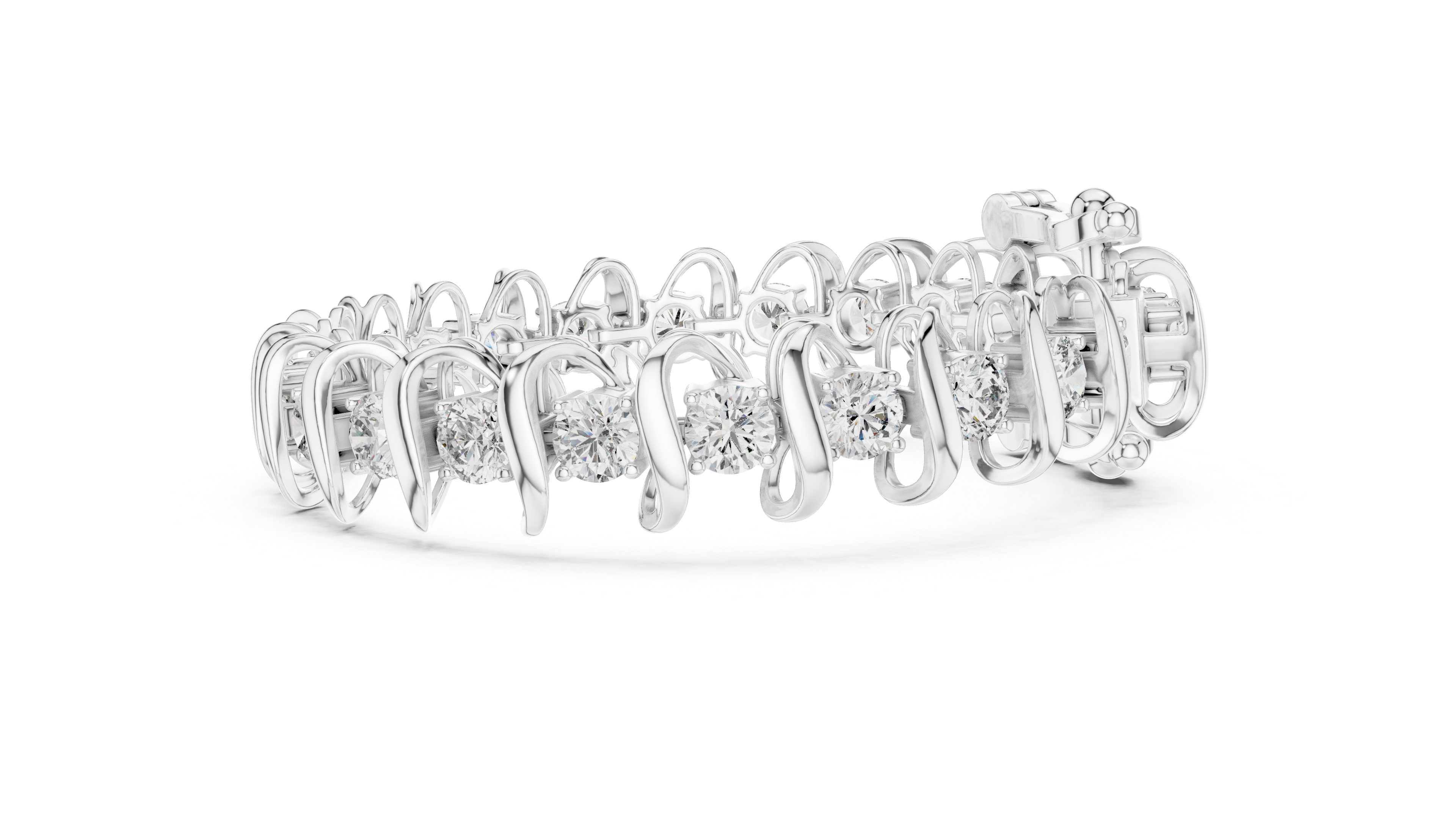 Swirl Embrace Rose Gold Diamond Bracelet