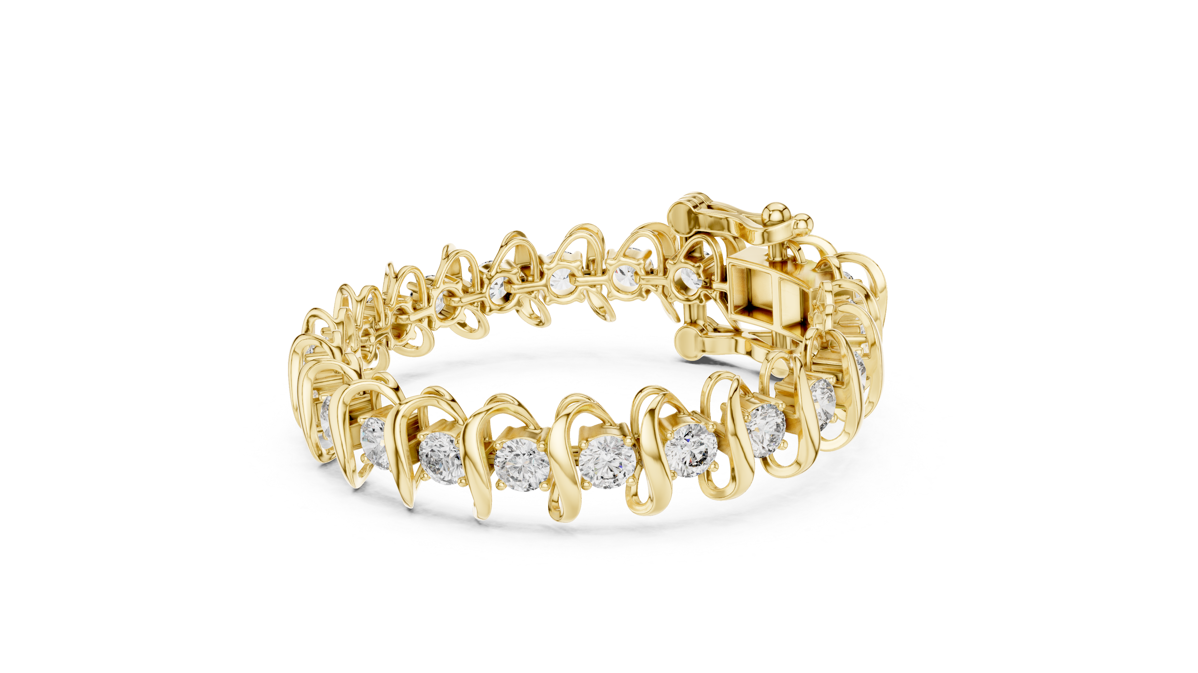 Swirl Embrace Rose Gold Diamond Bracelet