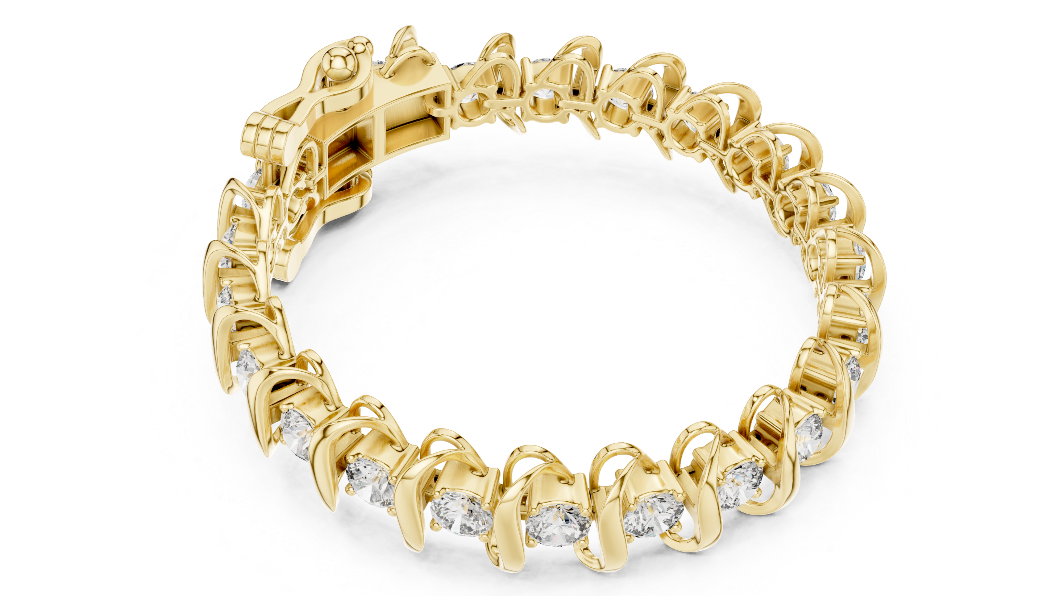 Swirl Embrace Rose Gold Diamond Bracelet