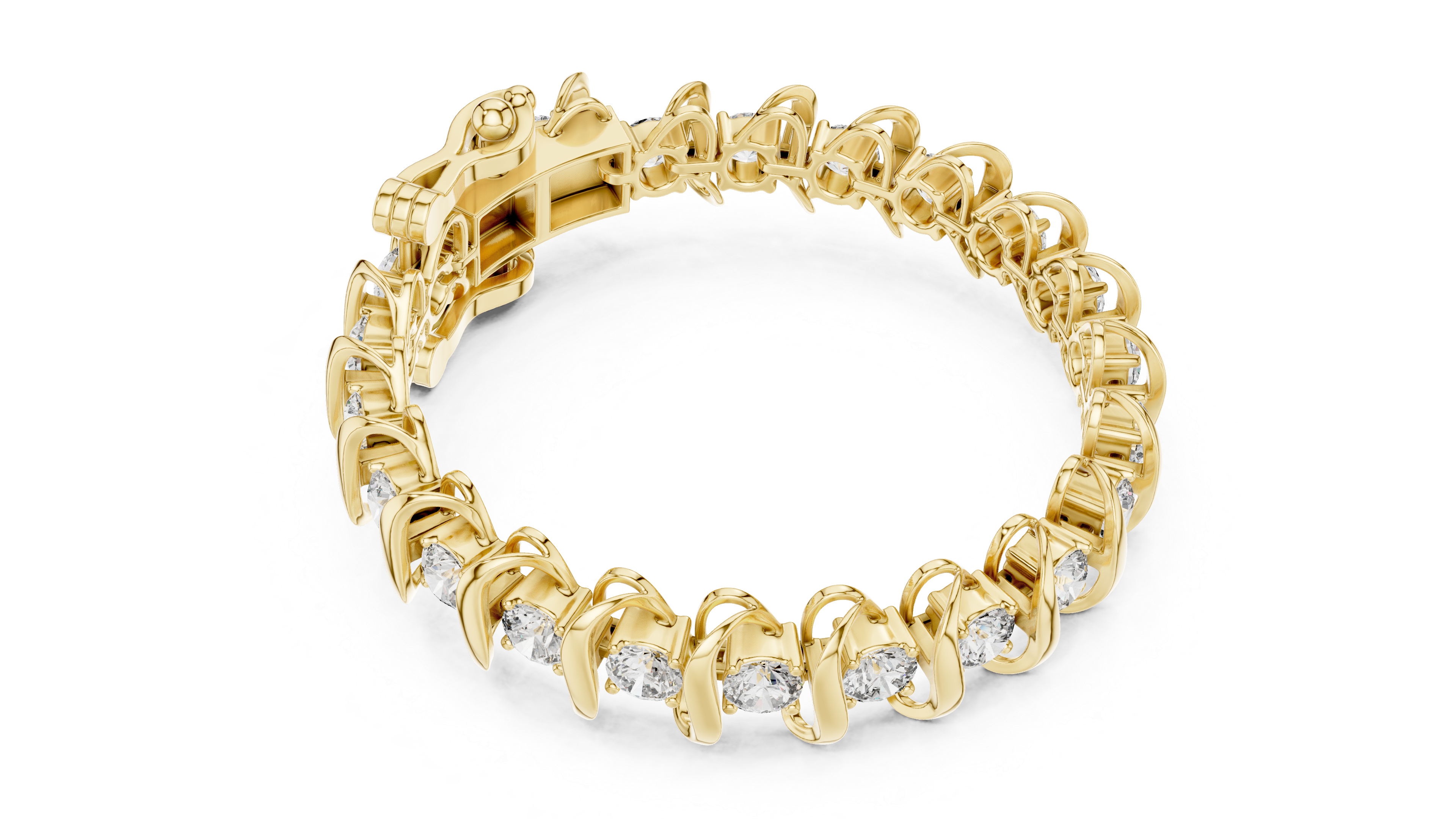Swirl Embrace Rose Gold Diamond Bracelet