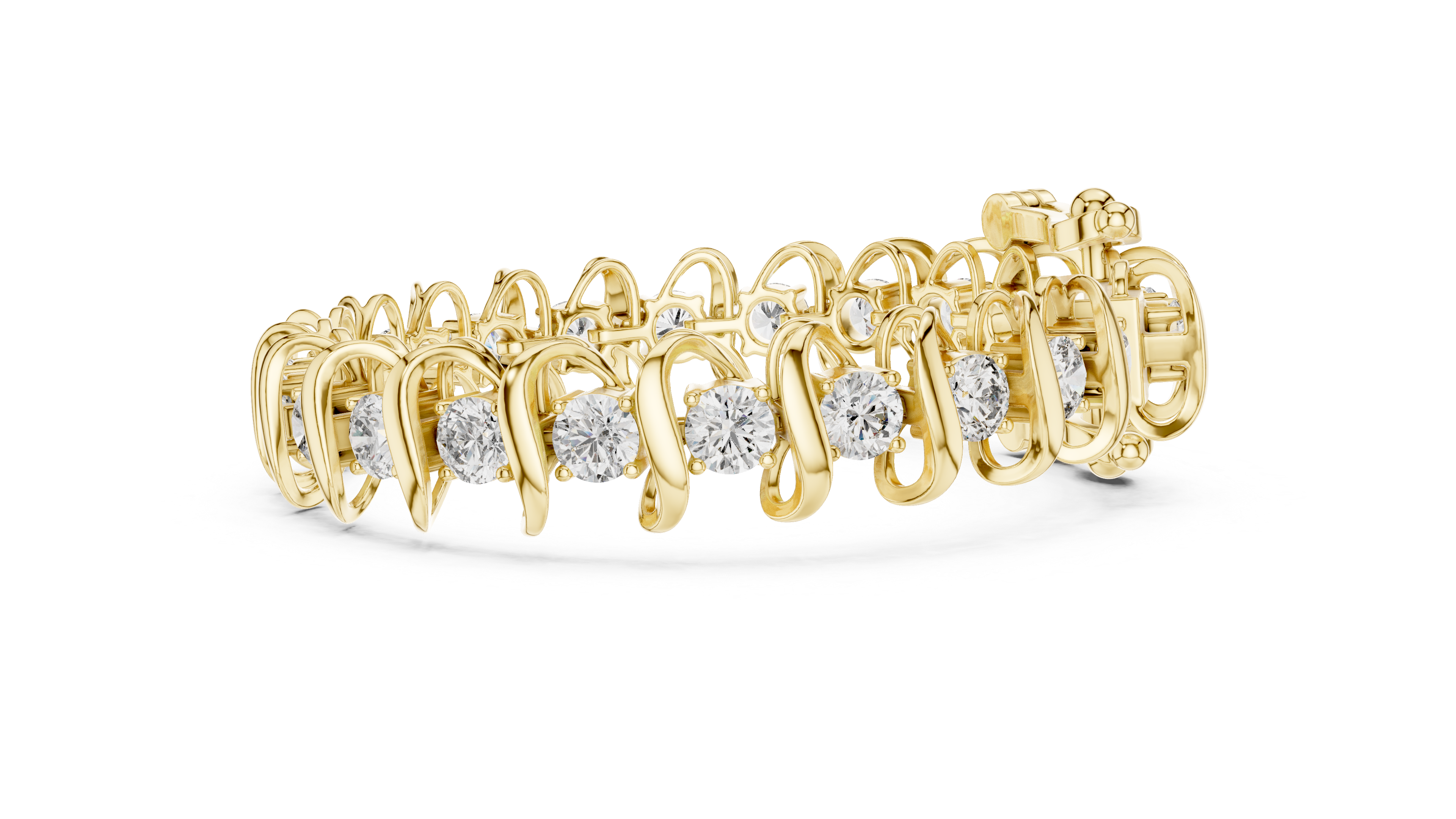 Swirl Embrace Rose Gold Diamond Bracelet